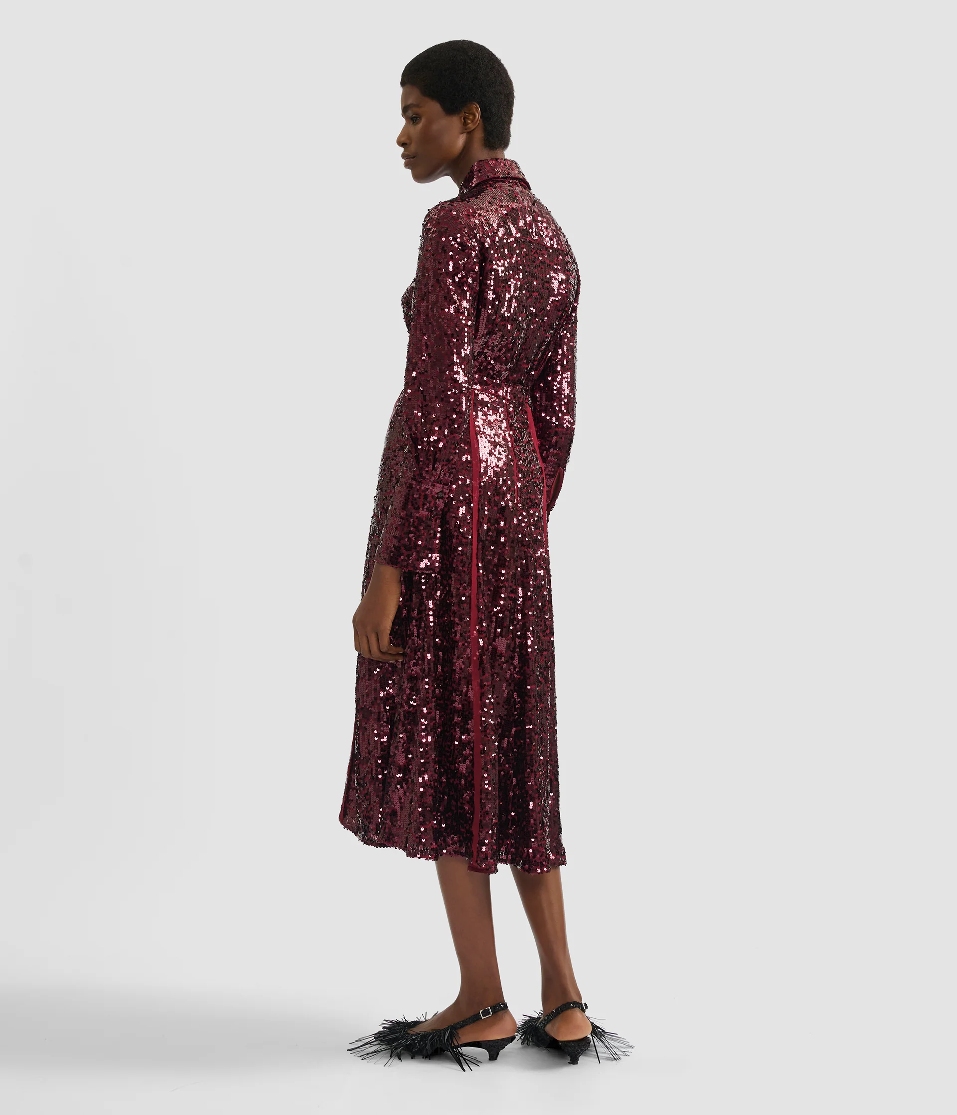 Sequin A Line Midi Skirt - Image 3