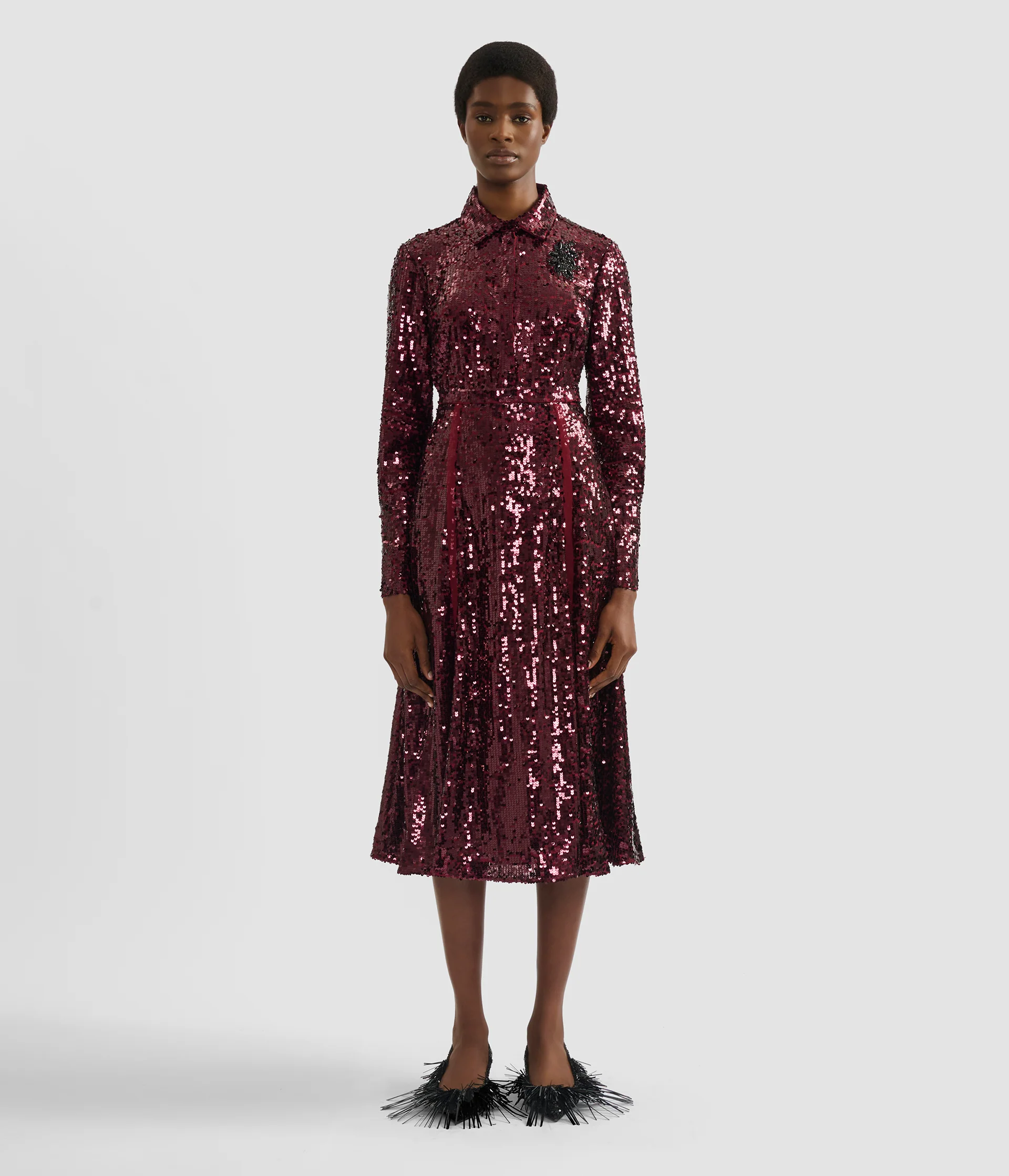 Sequin A Line Midi Skirt - Image 4