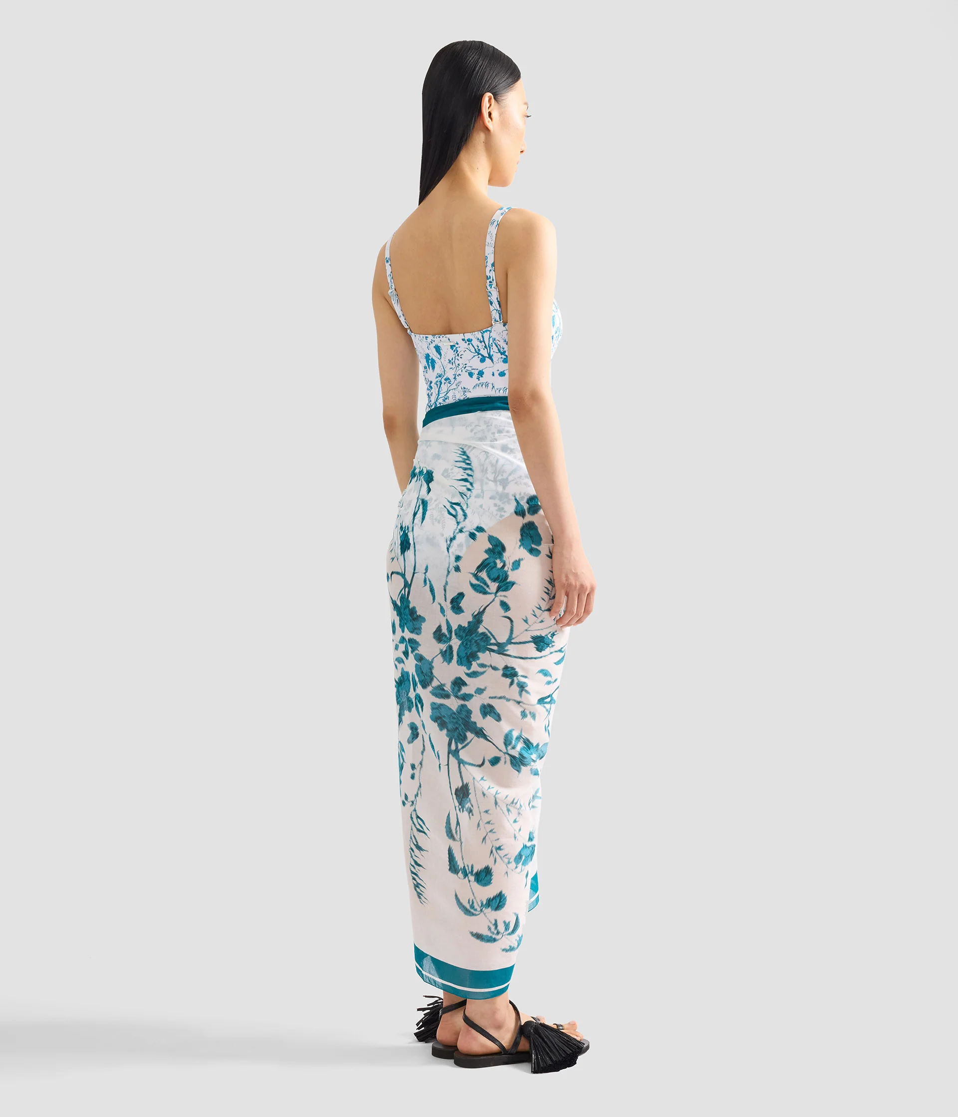 Botanical Print Cotton Voile Pareo - Image 3
