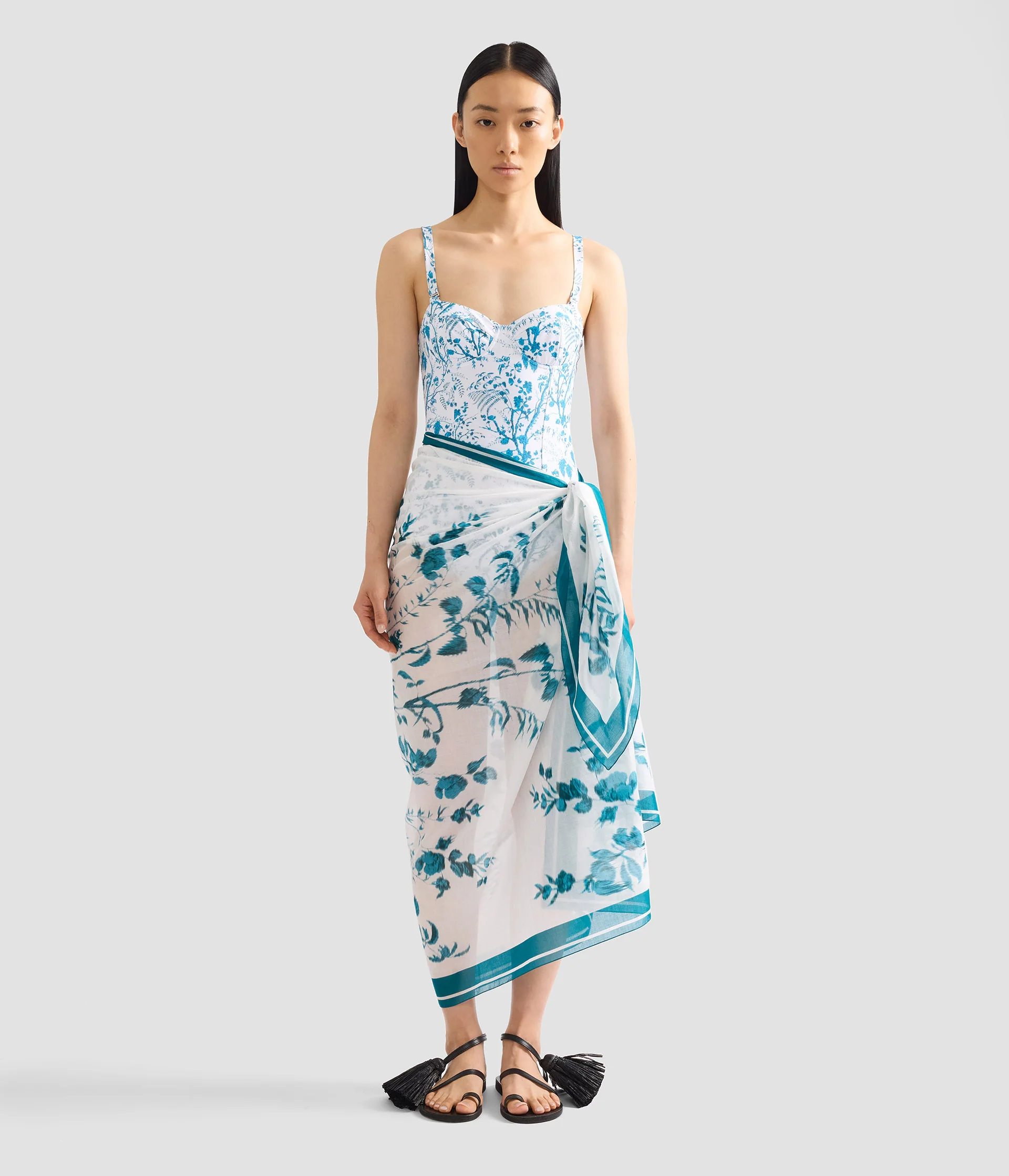 Botanical Print Cotton Voile Pareo - Image 4