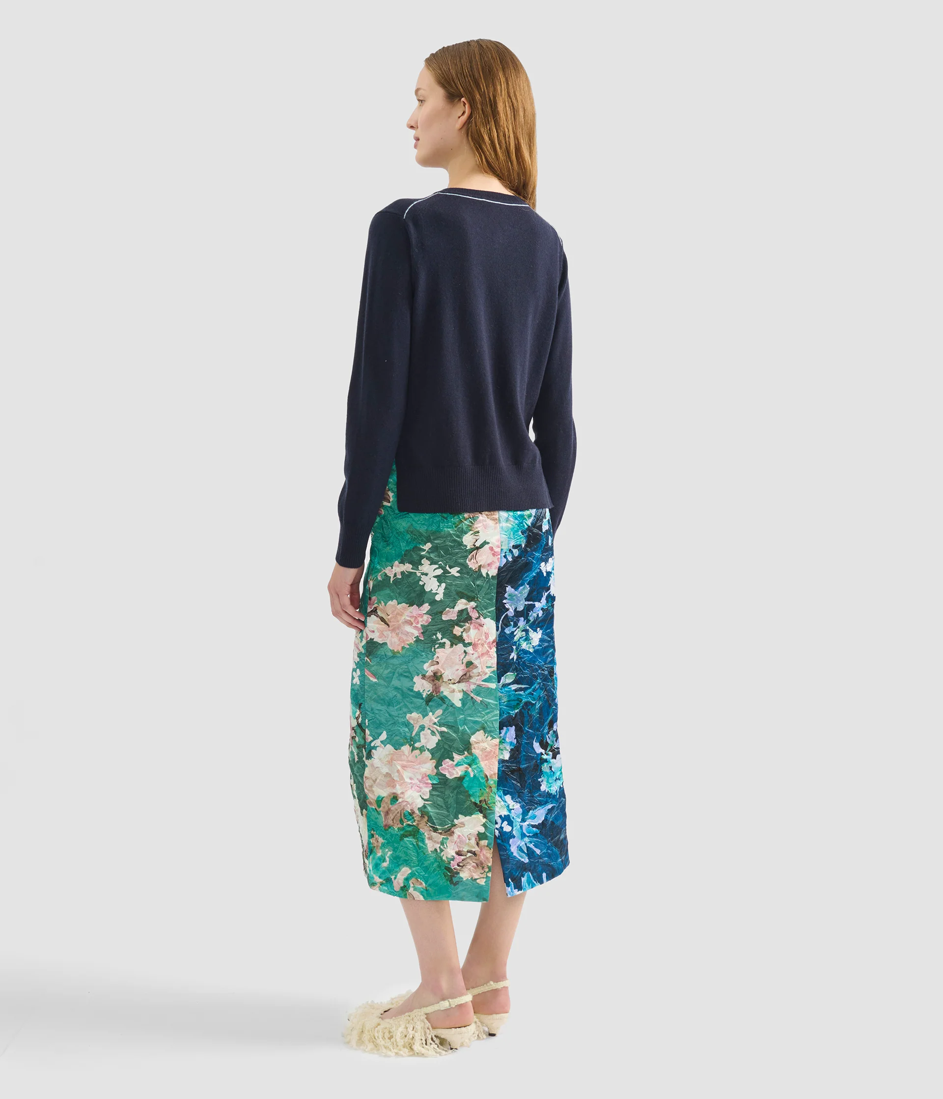 Cashmere Crew Neck Cardigan - Image 3