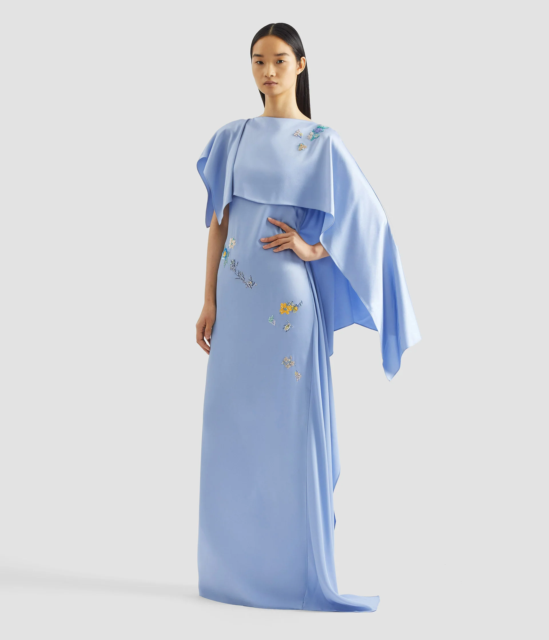 Embellished Satin Cady Draped Gown - Image 2