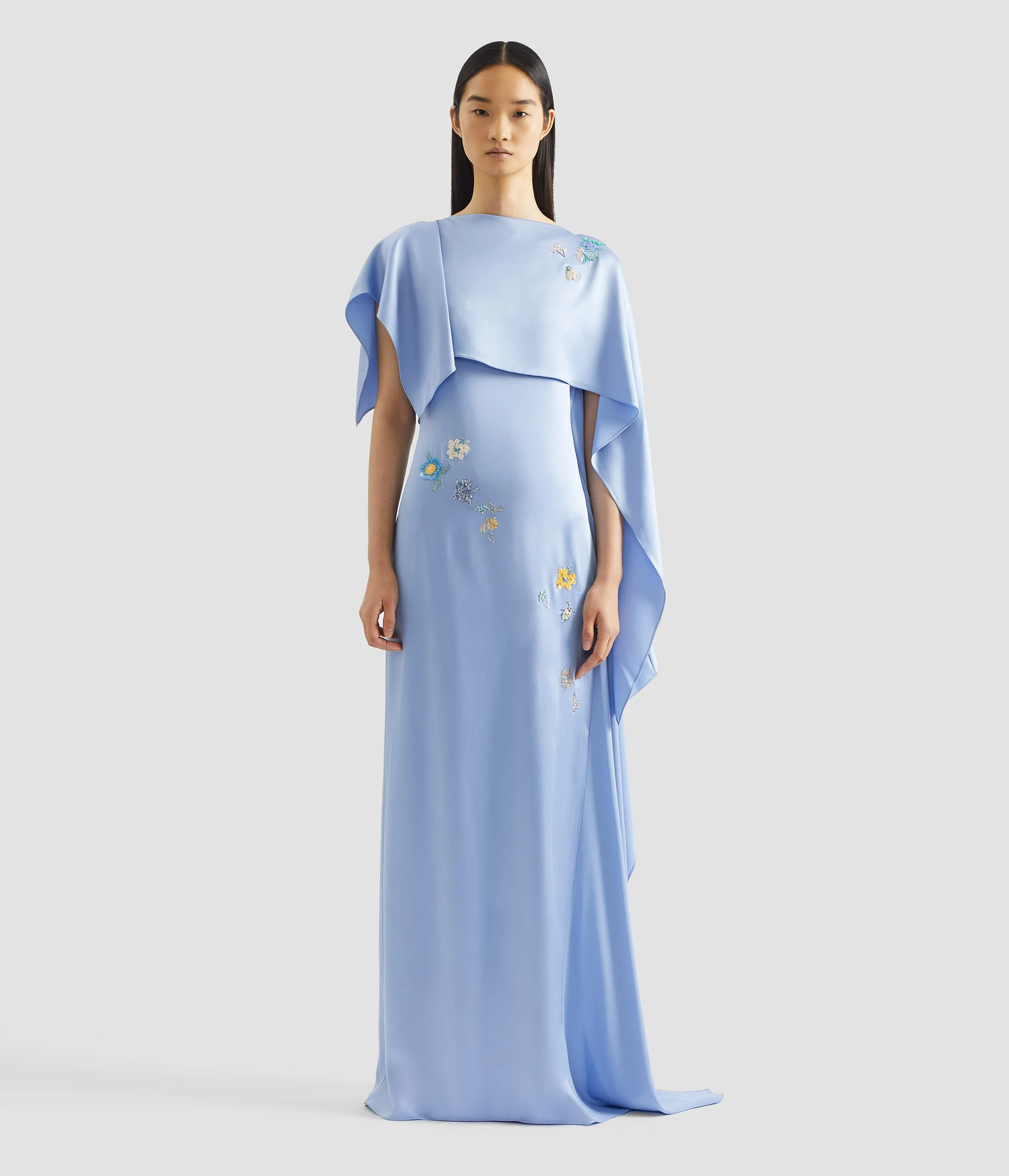 Embellished Satin Cady Draped Gown - Image 4