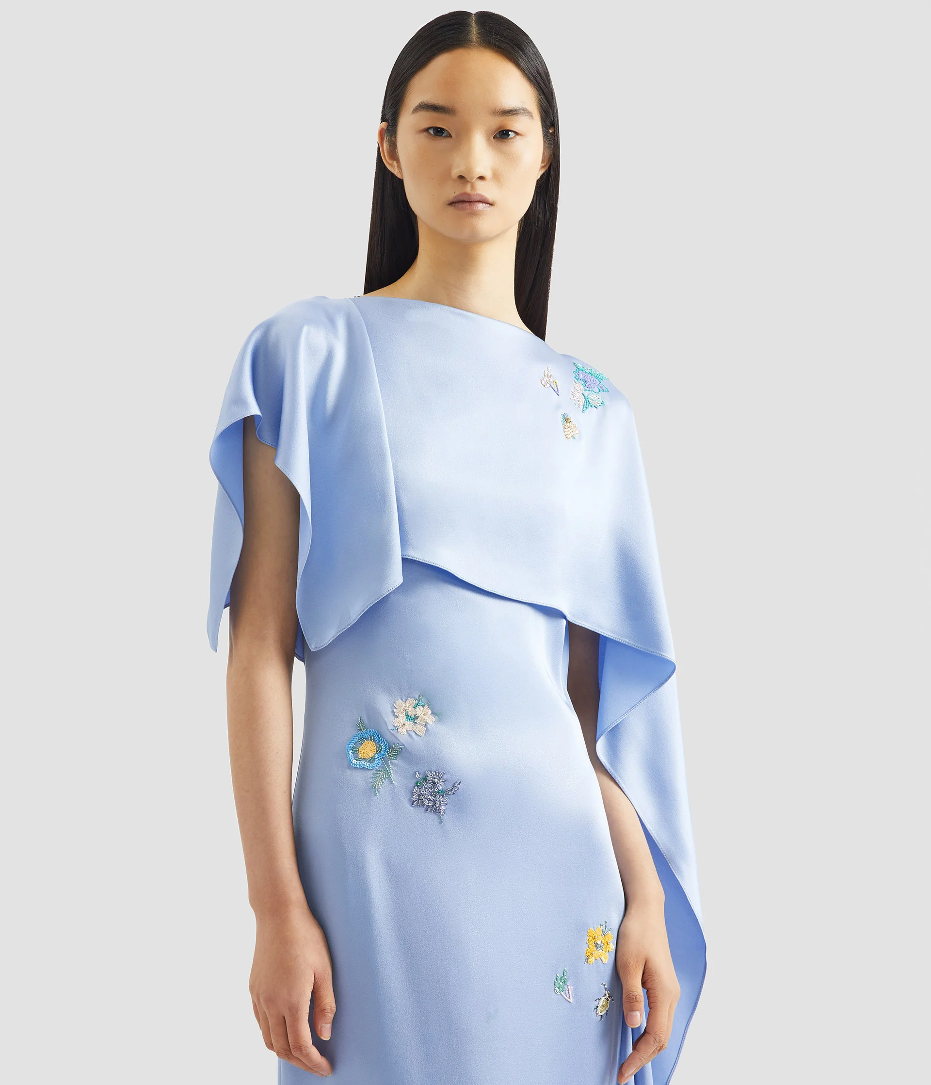Embellished Satin Cady Draped Gown - Image 5
