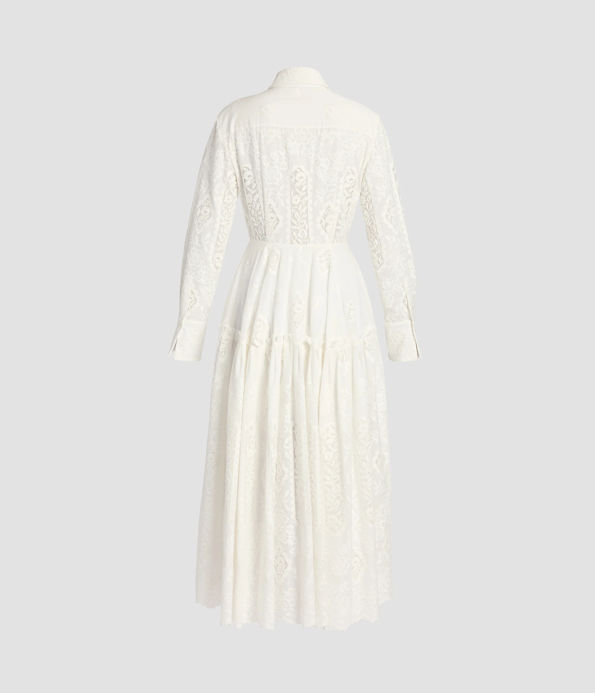 Embroidered Cotton Long Sleeve Shirt Dress - Image 3