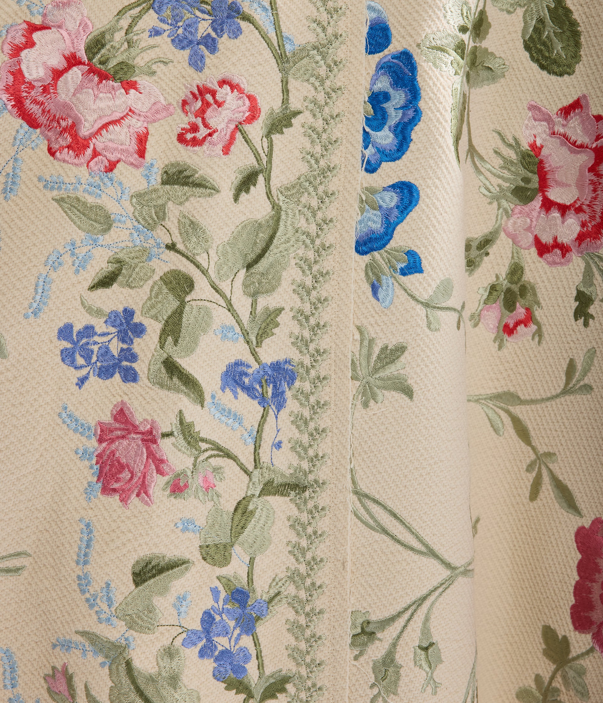 Embroidered Cotton Twill Hourglass Midi Dress - Image 5