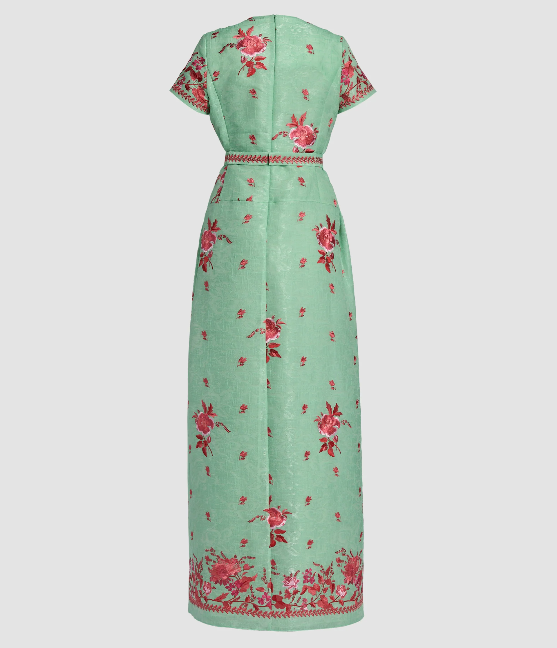 Embroidered Organza Drop Waist Gown - Image 2