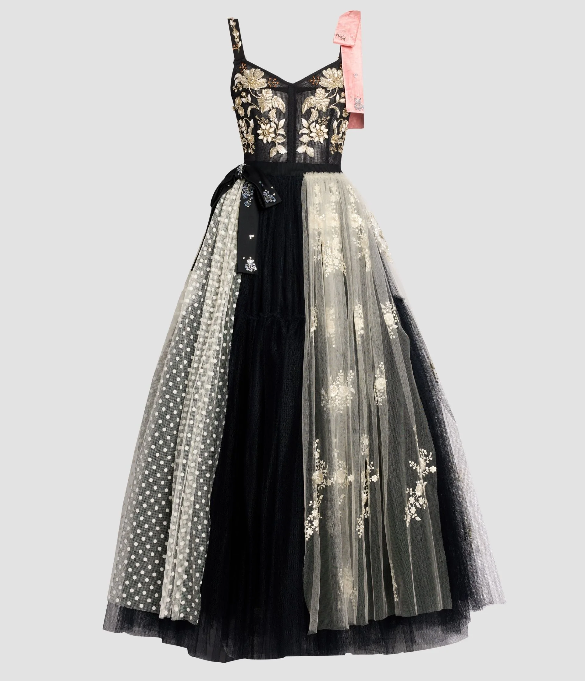 Embroidered Tulle Sleeveless Dress
