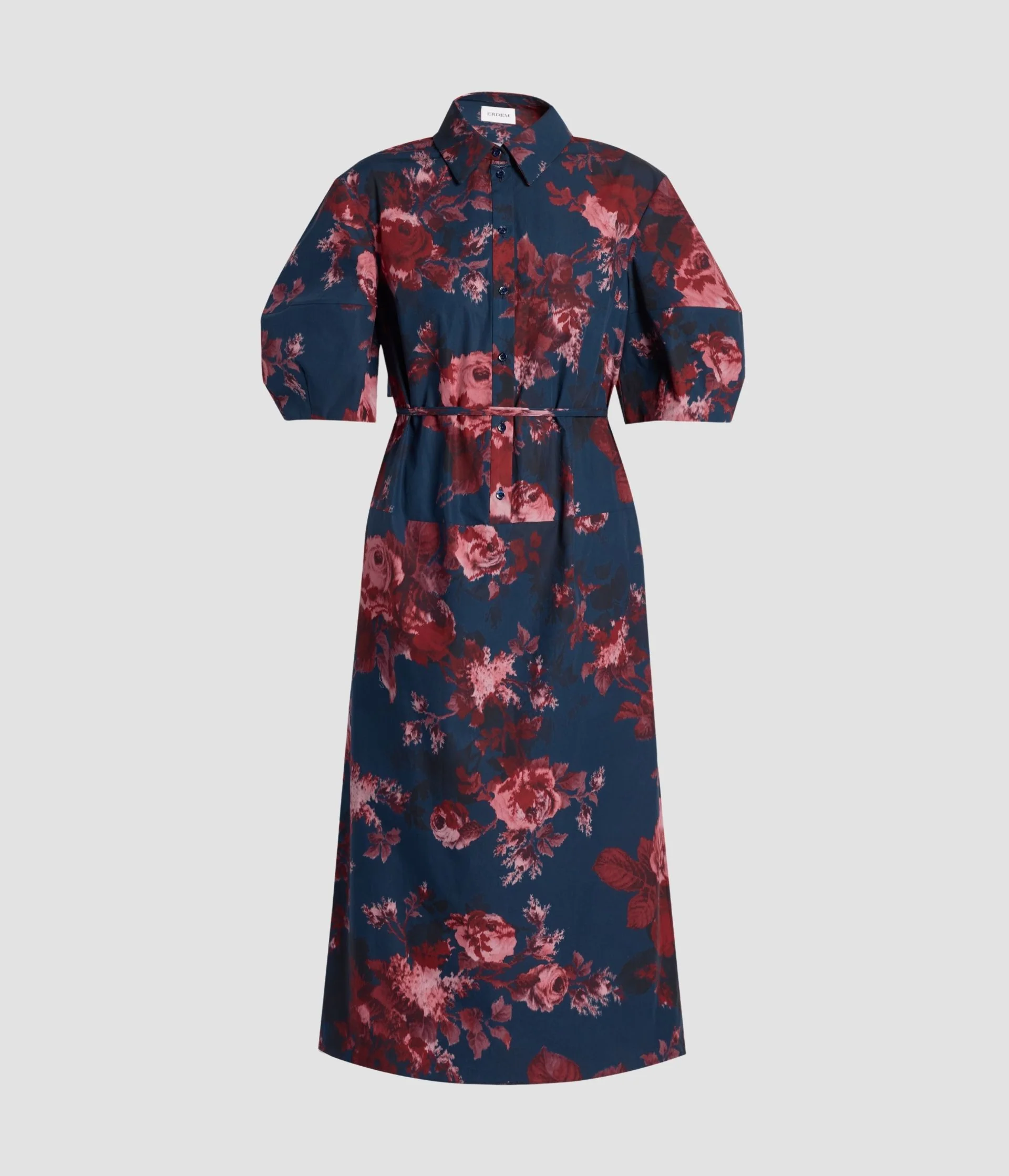 Floral Cotton Short Sleeve Midi Dress