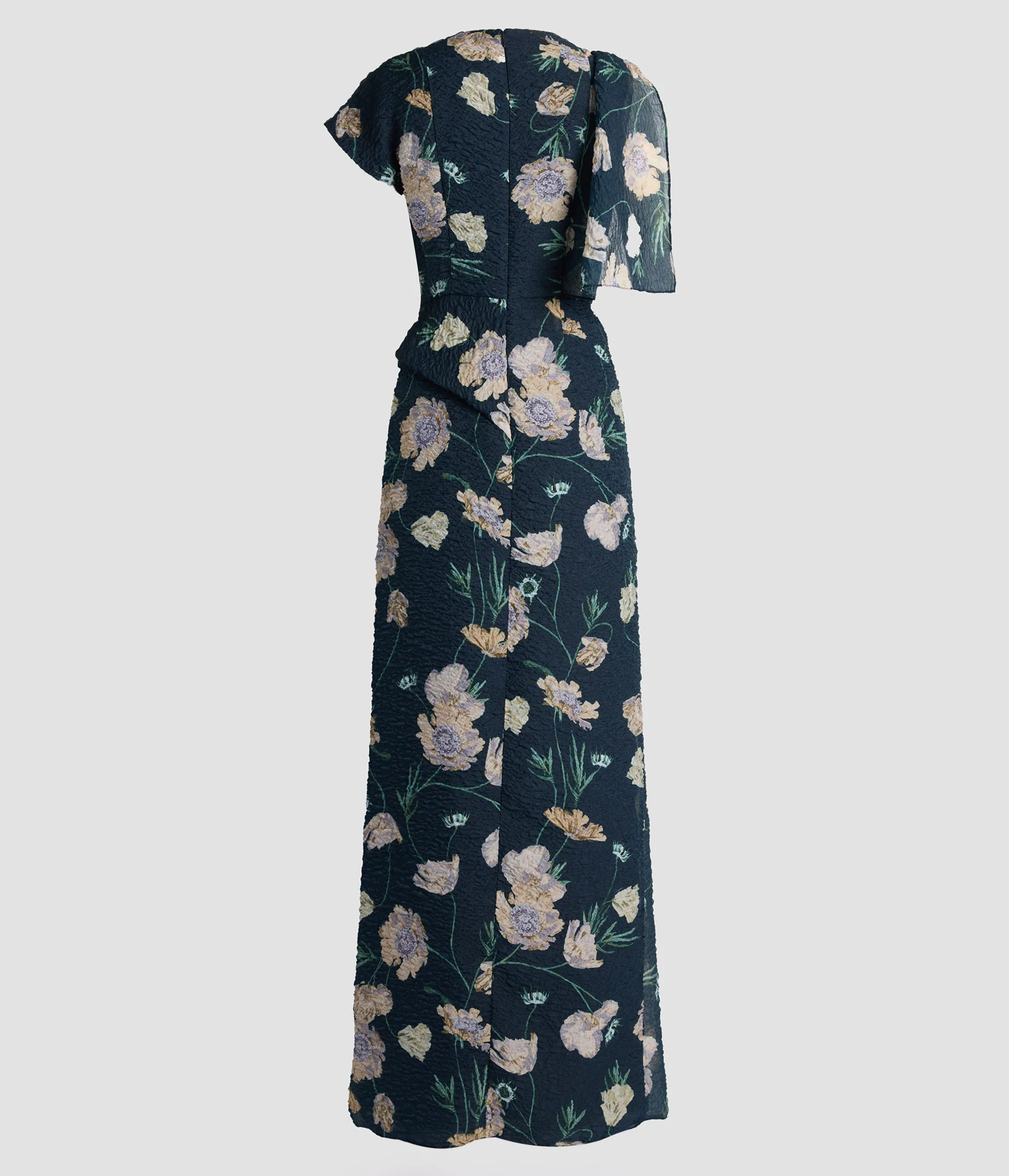 Floral Organza Cloque Asymmetric Gown - Image 2
