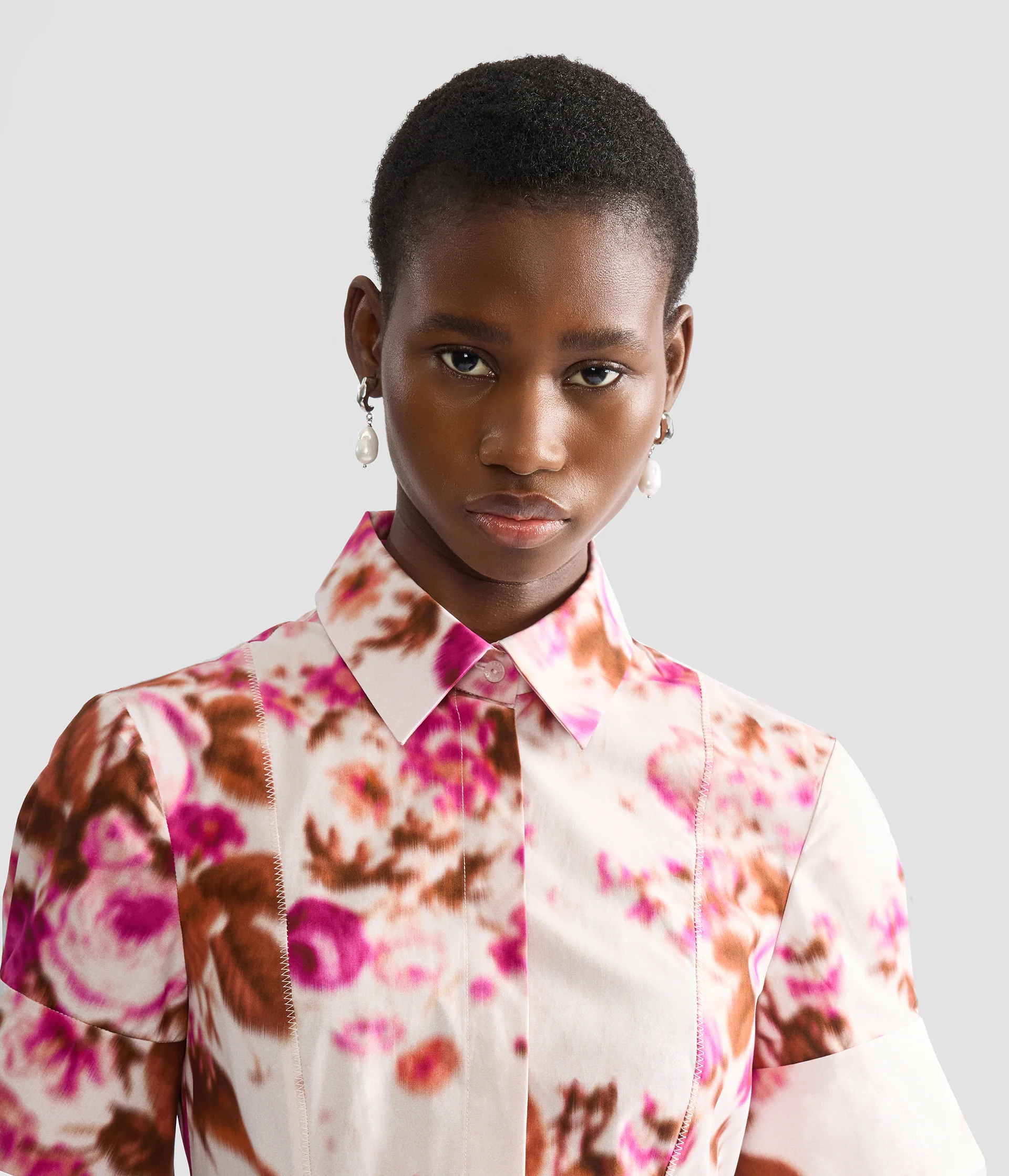 Floral Print Cotton Midi Shirt Dress - Image 5