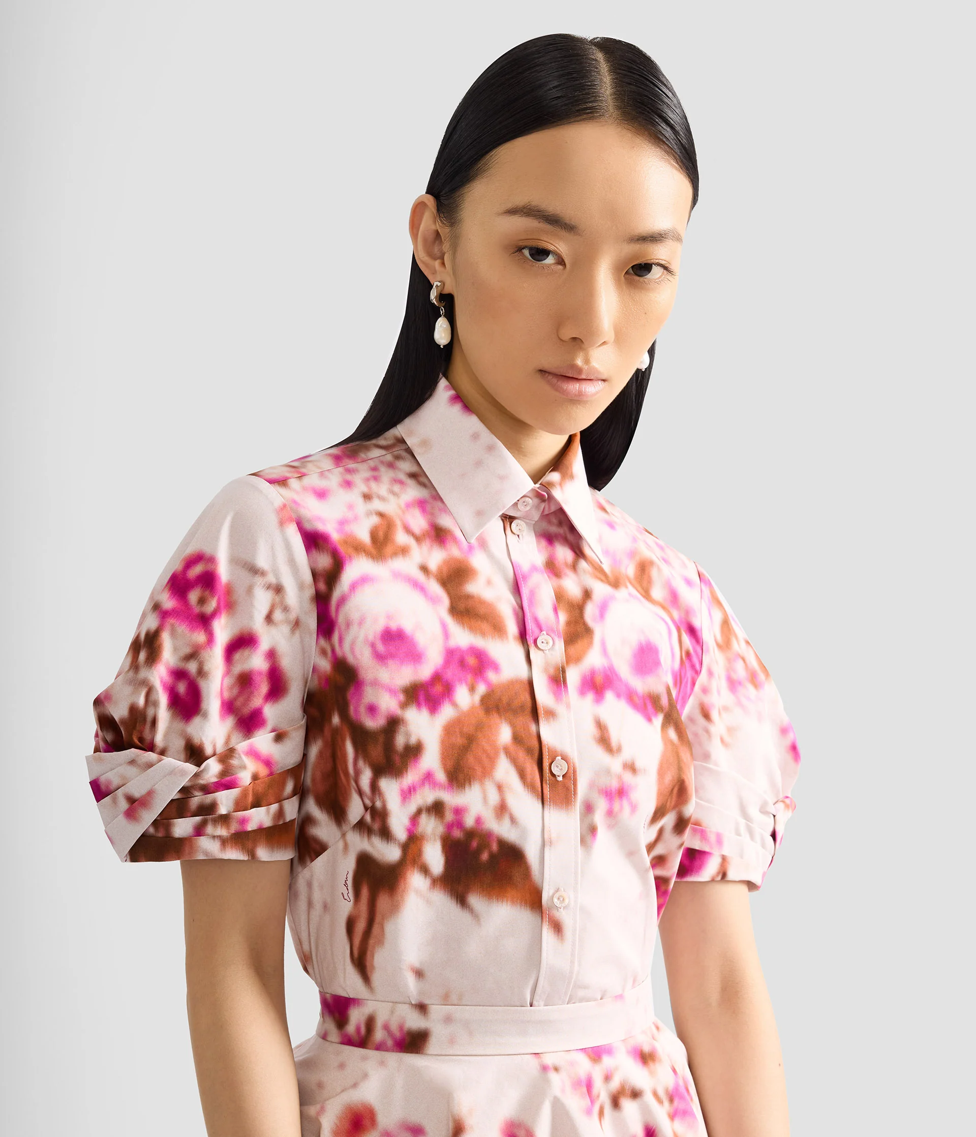 Floral Print Cotton Short Sleeve Shirt - Image 5