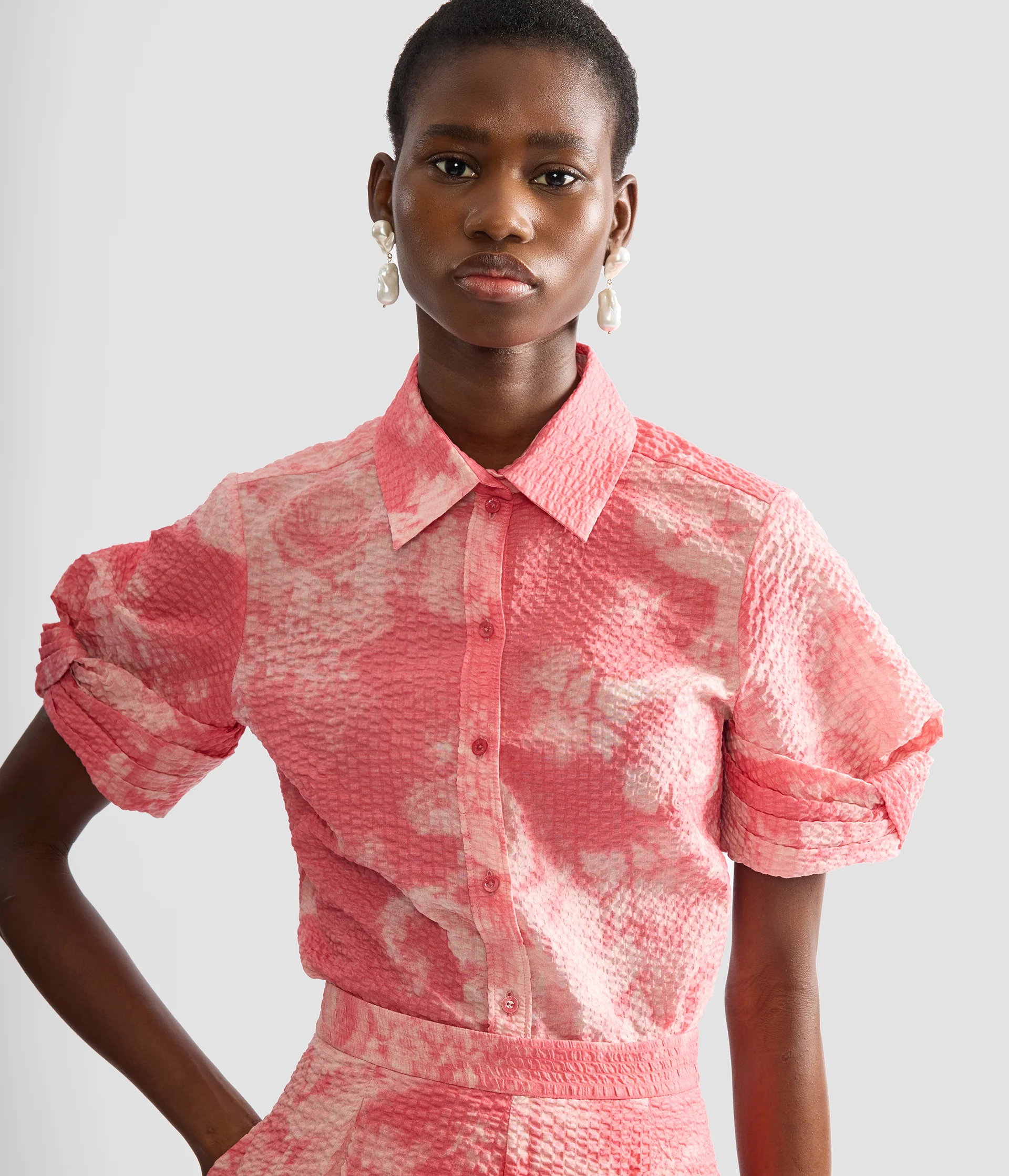 Floral Print Cotton Short Sleeve Shirt - Image 5