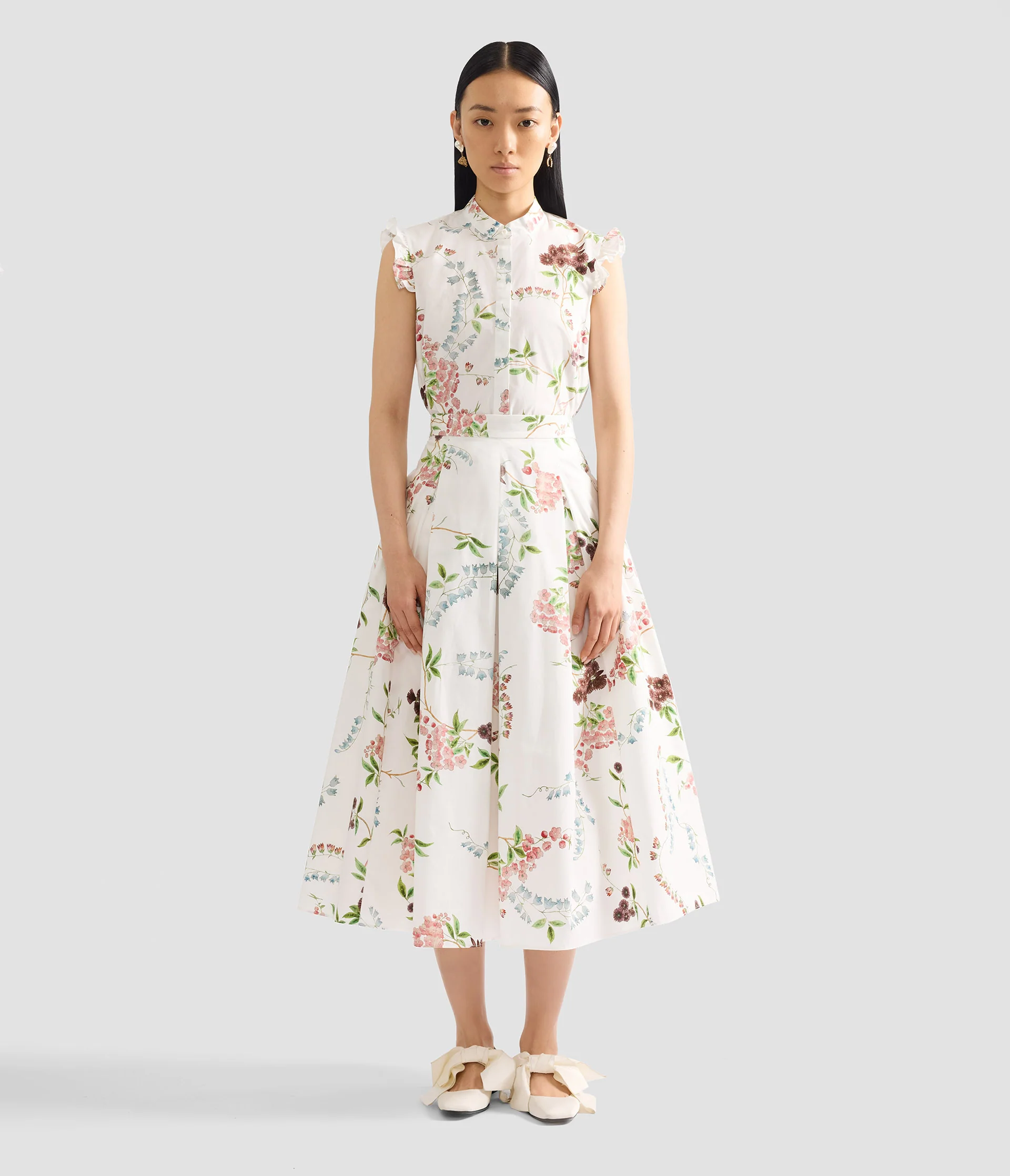 Floral Print Cotton Sleeveless Shirt - Image 4