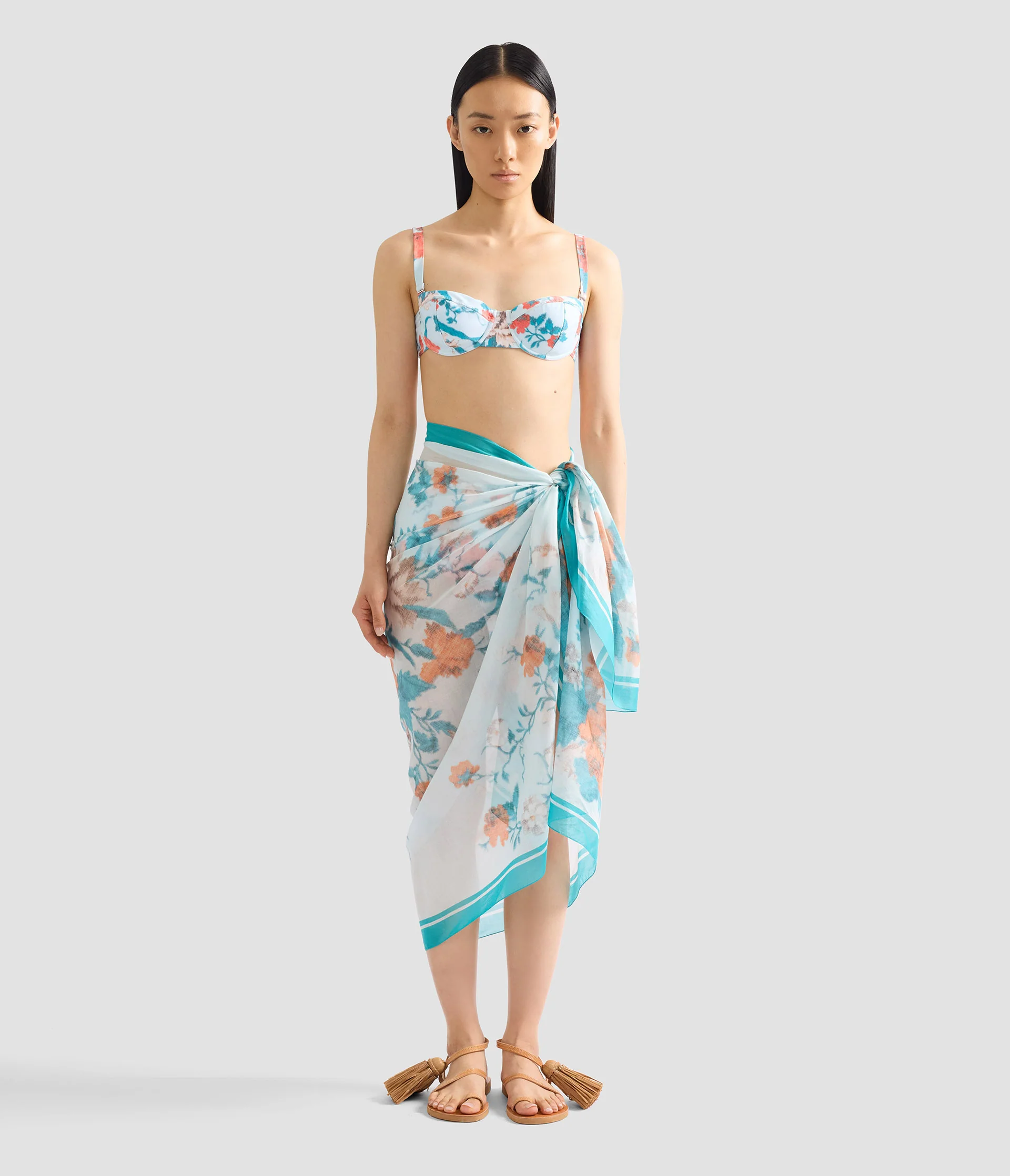 Floral Print Cotton Voile Pareo - Image 5