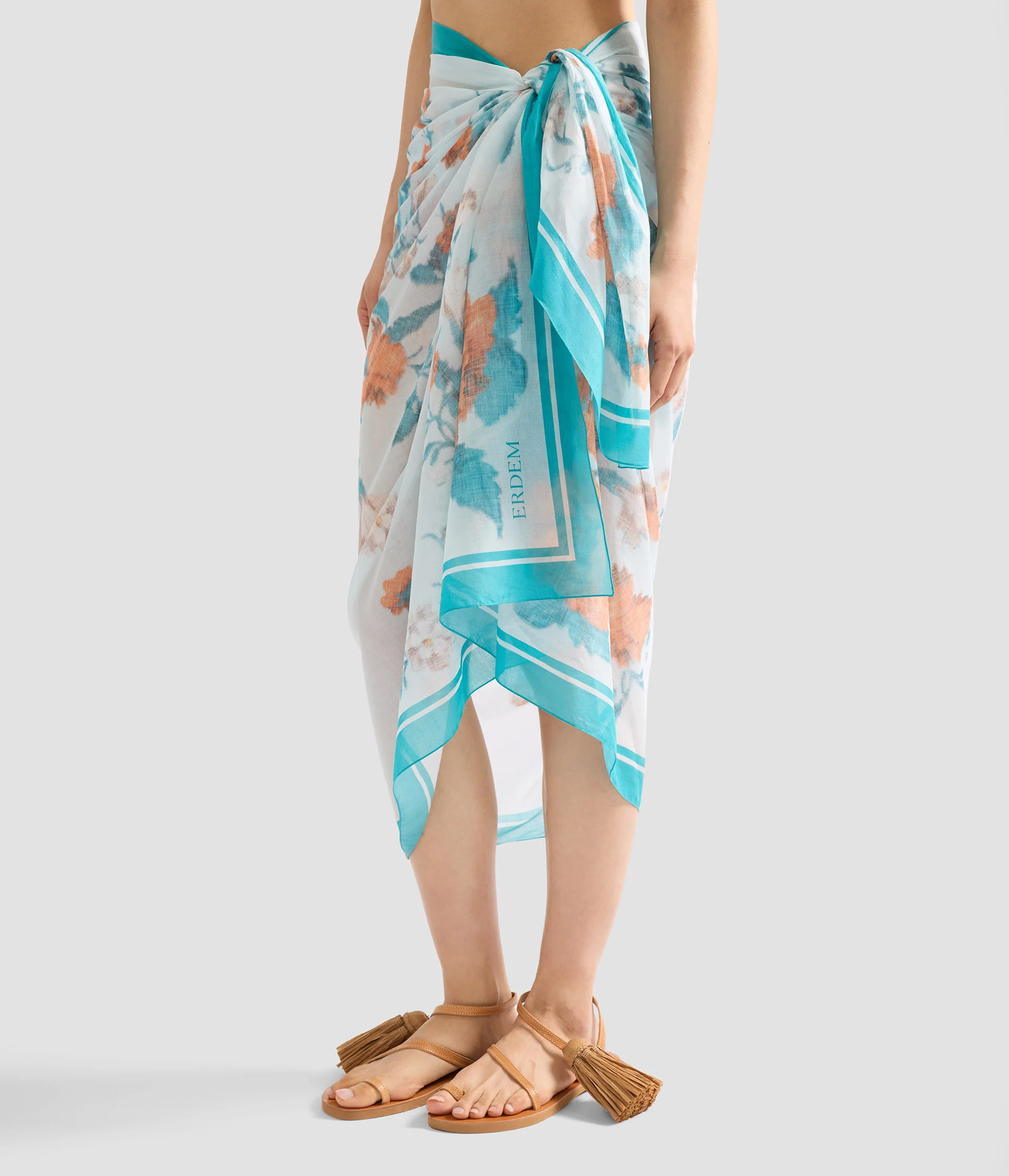 Floral Print Cotton Voile Pareo - Image 6