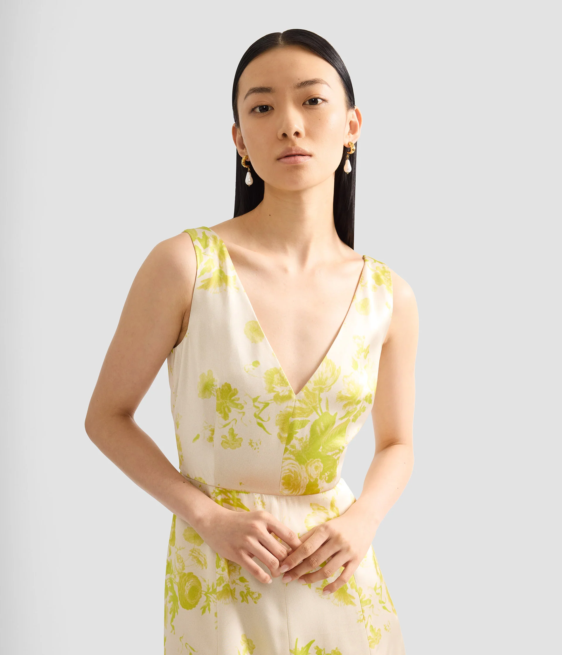 Floral Print Duchess Fit And Flared Dress - Image 5
