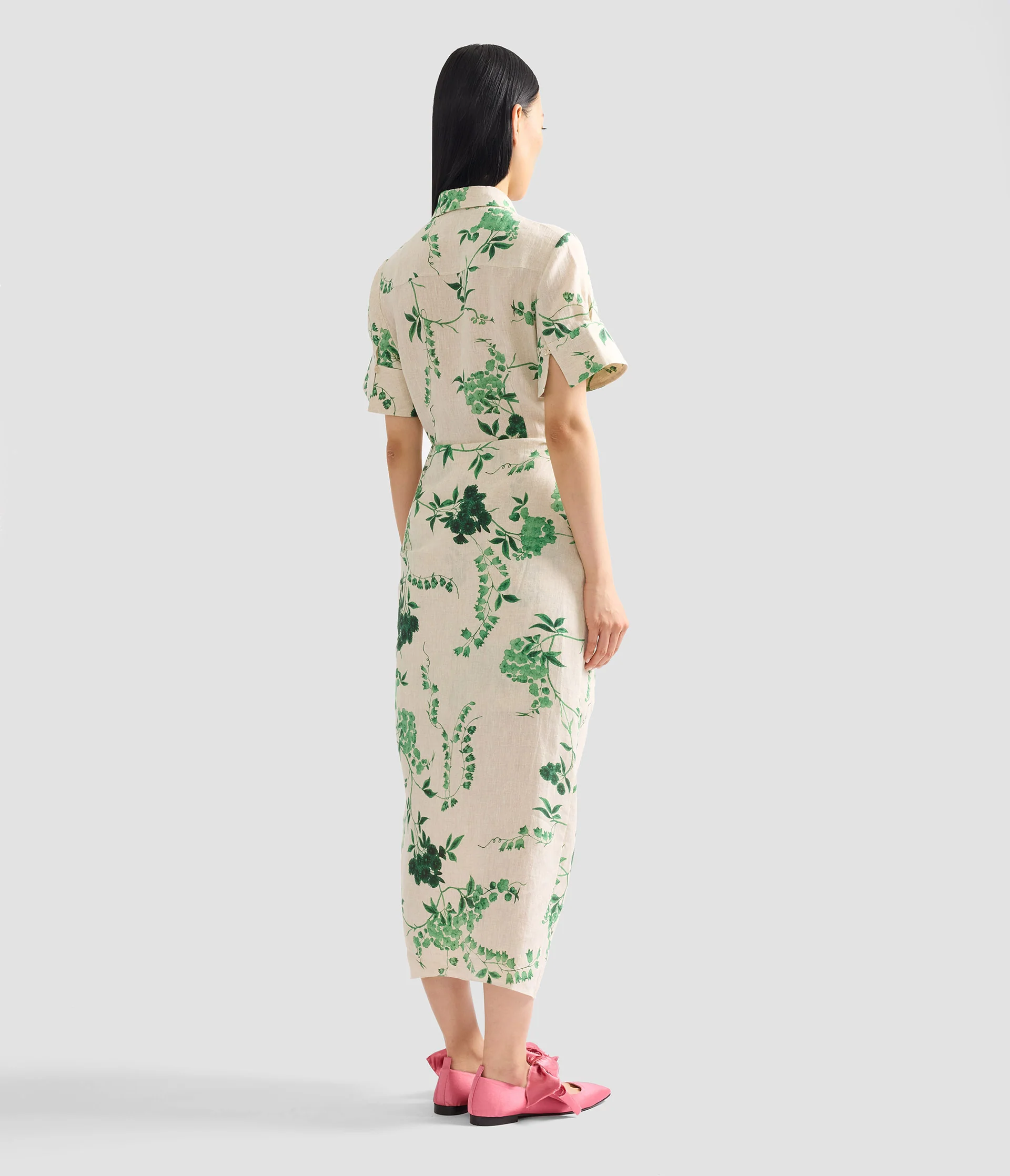 Floral Print Linen Short Sleeve Shirt - Image 3