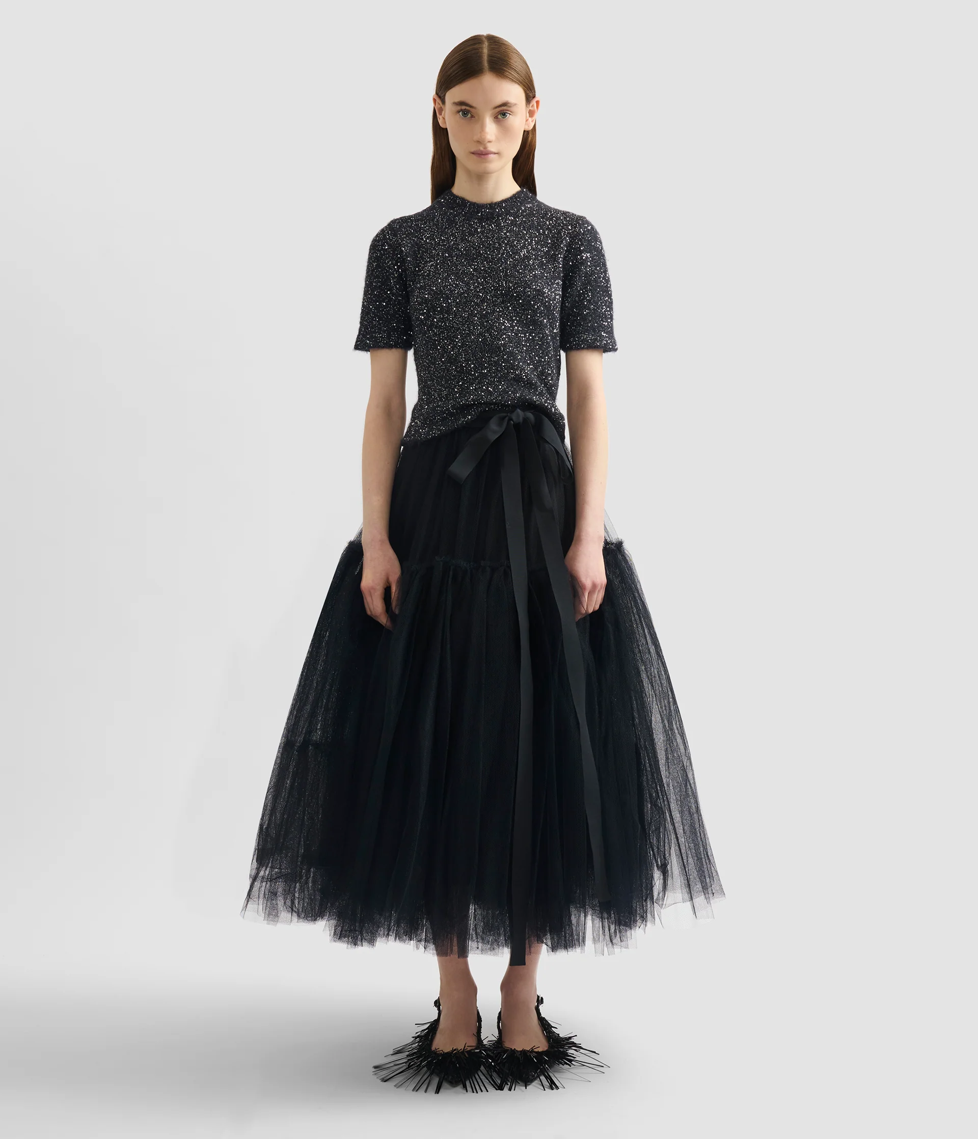Sequin Short Sleeve Knit Top - Image 4