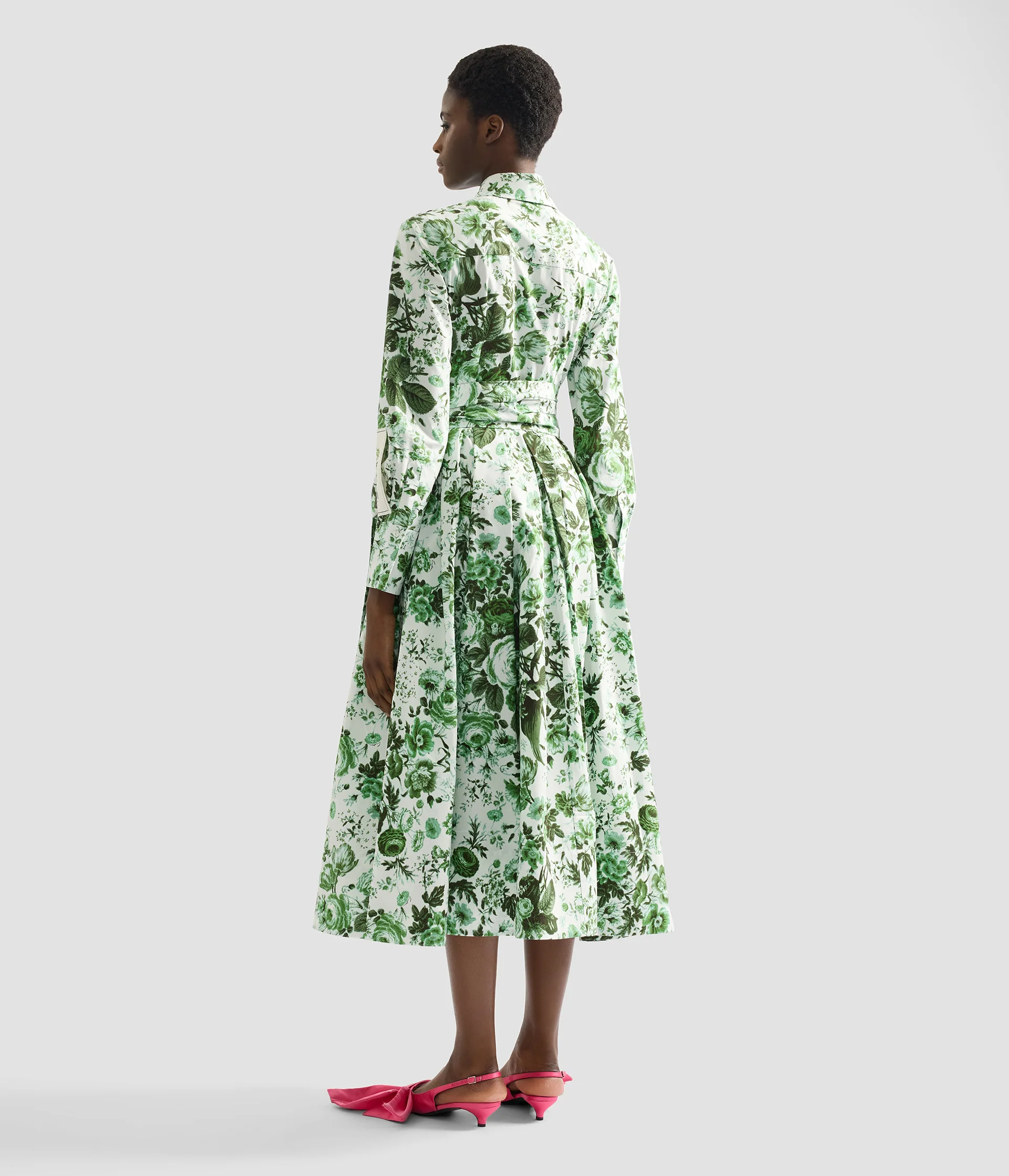 Floral Print Long Sleeve Shirt Dress - Image 3