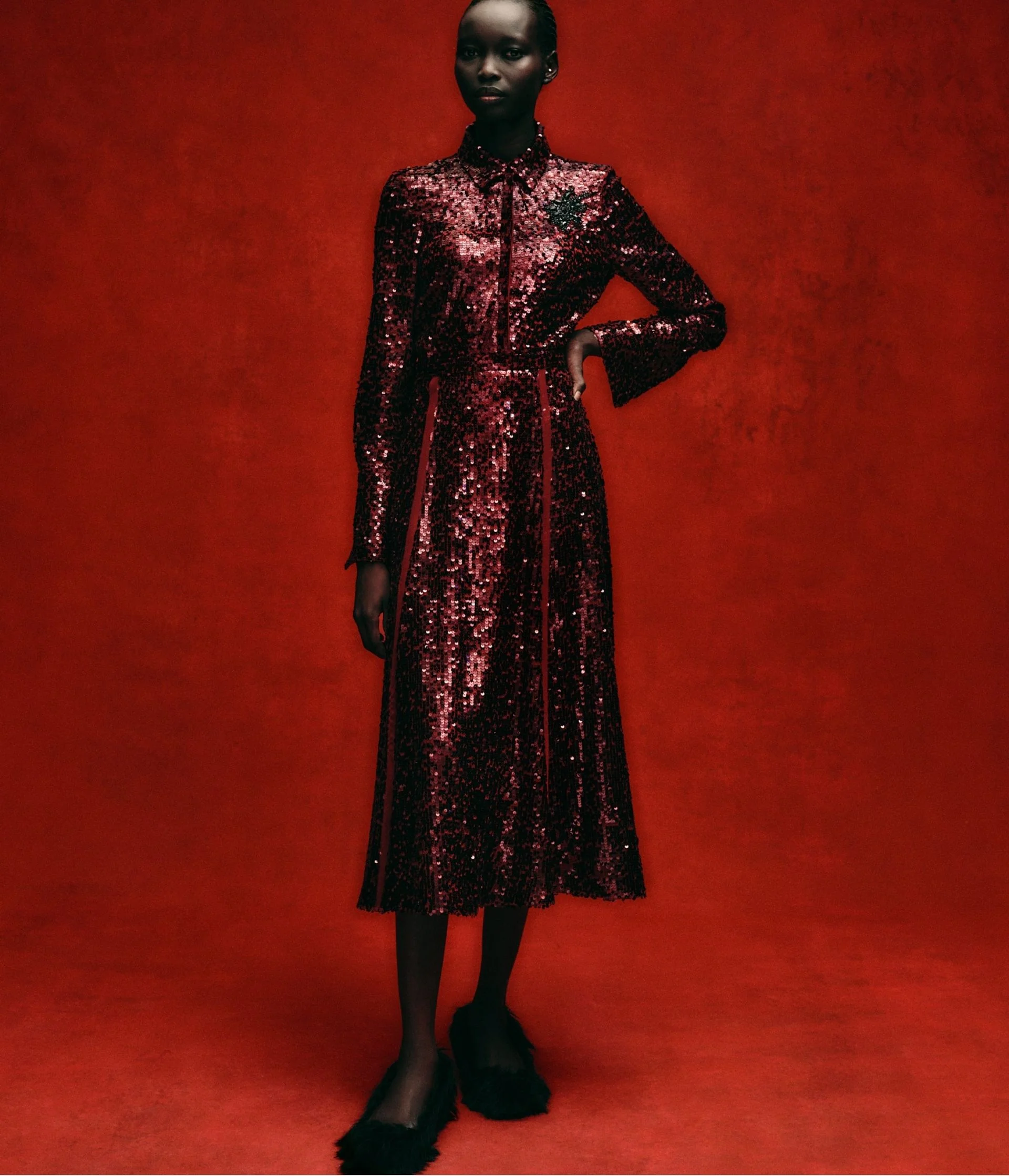 Sequin A Line Midi Skirt - Image 7