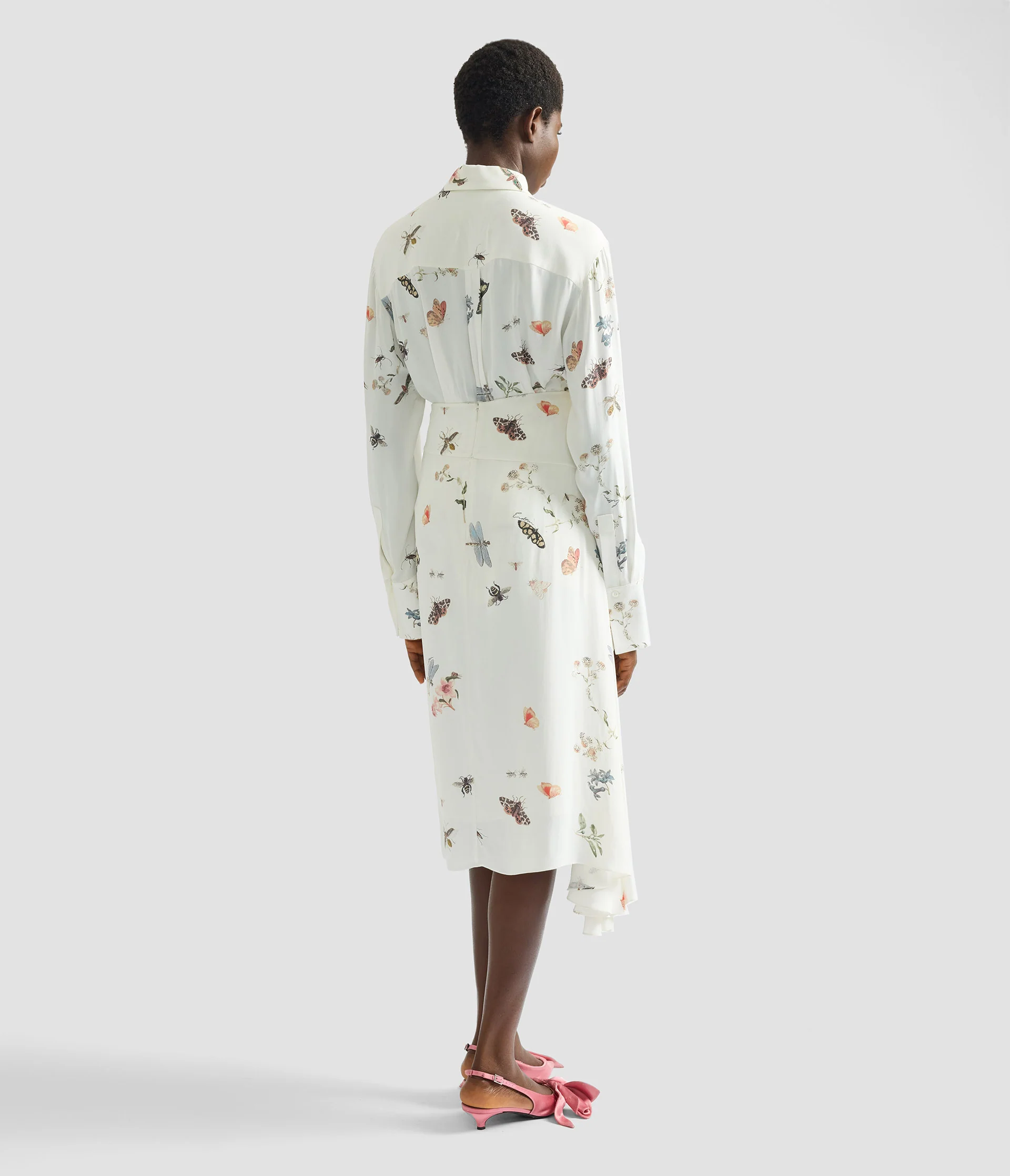 Printed Crepe Long Sleeve Shirt - Image 3