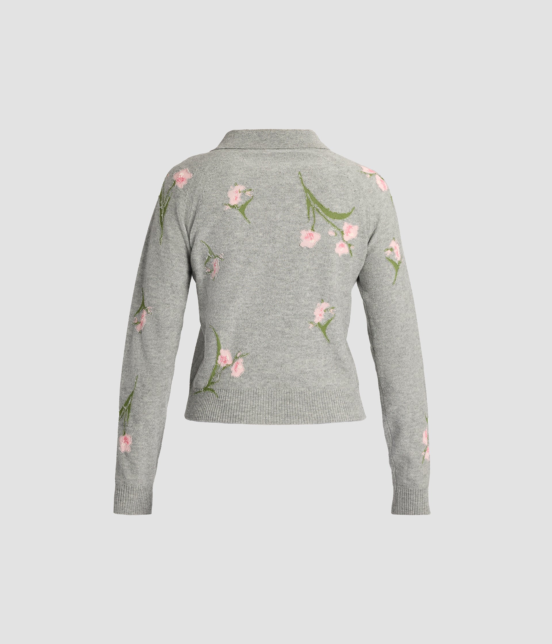 Merino Wool Floral Knit Jumper - Image 3