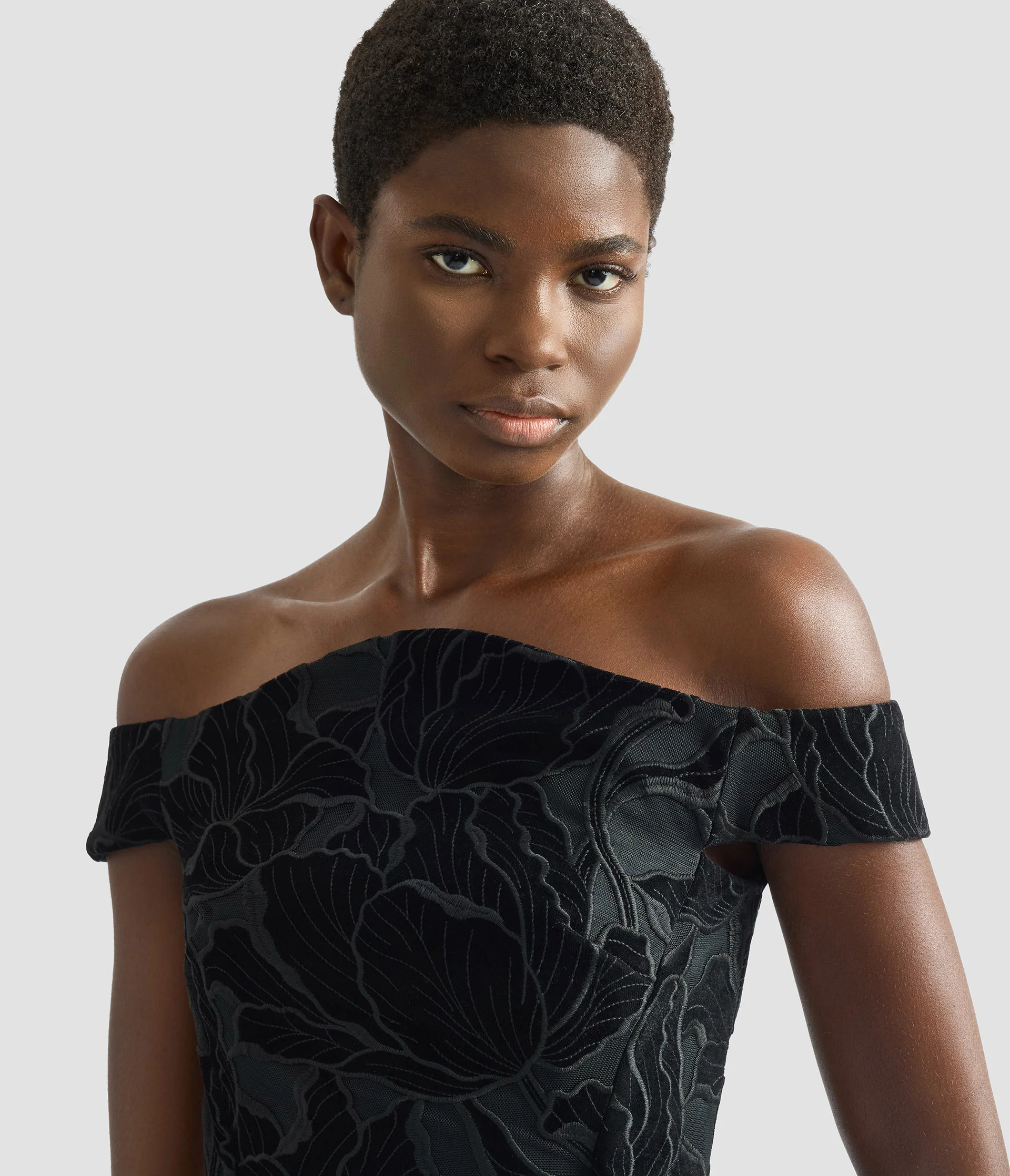 Floral Cutwork Off-The-Shoulder Midi Dress - Image 5