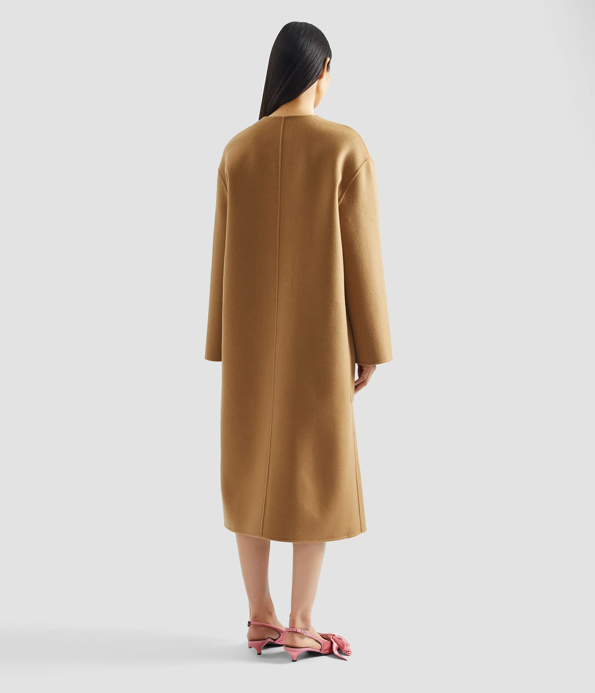 Floral Appliqué Double Faced Wool Coat - Image 4