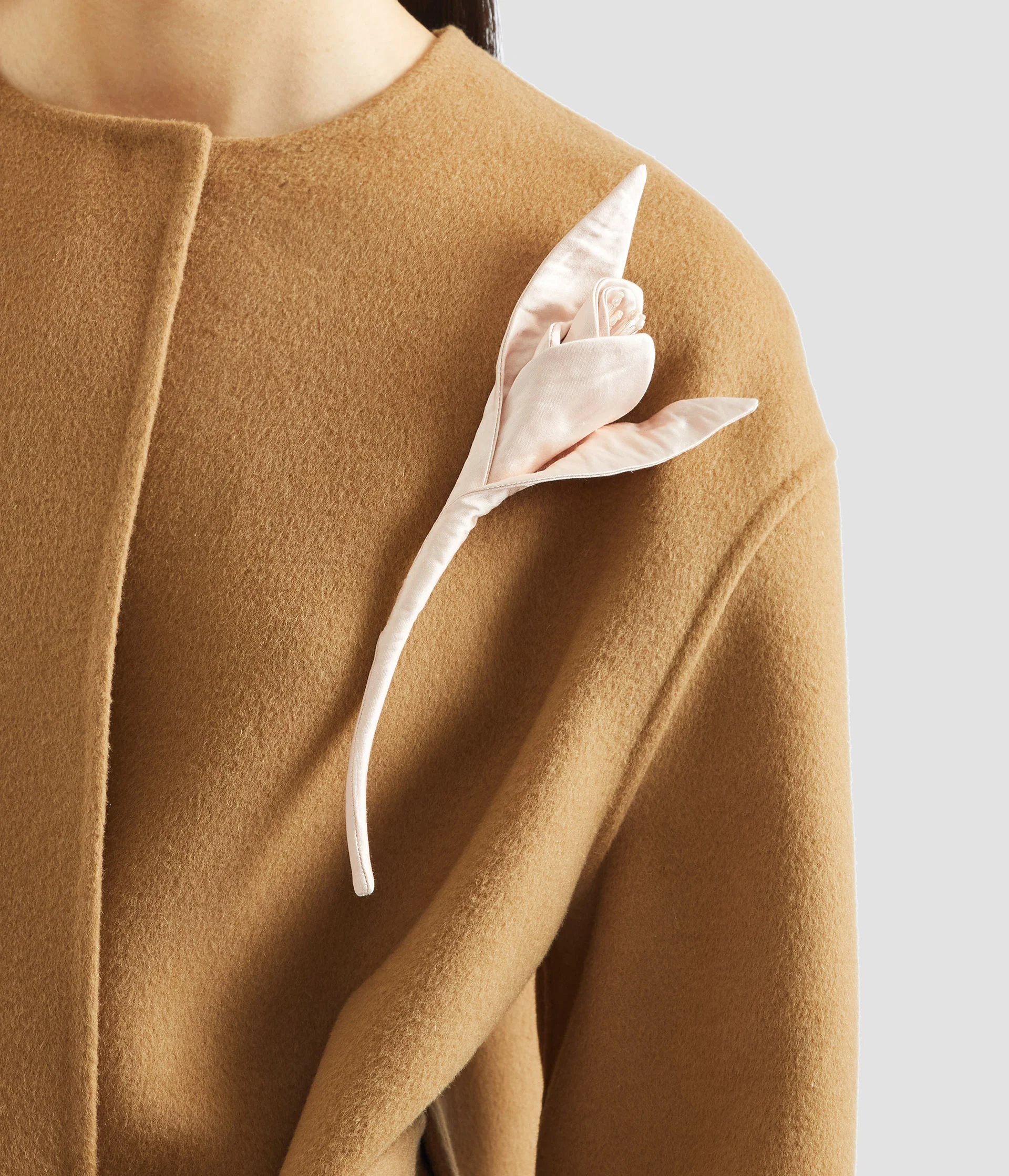Floral Appliqué Double Faced Wool Coat - Image 6