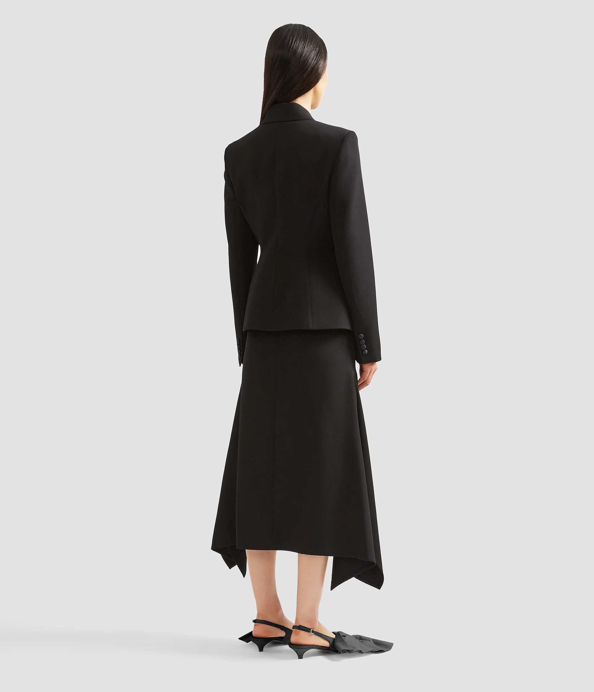 Draped Grain De Poudre Pencil Skirt - Image 3