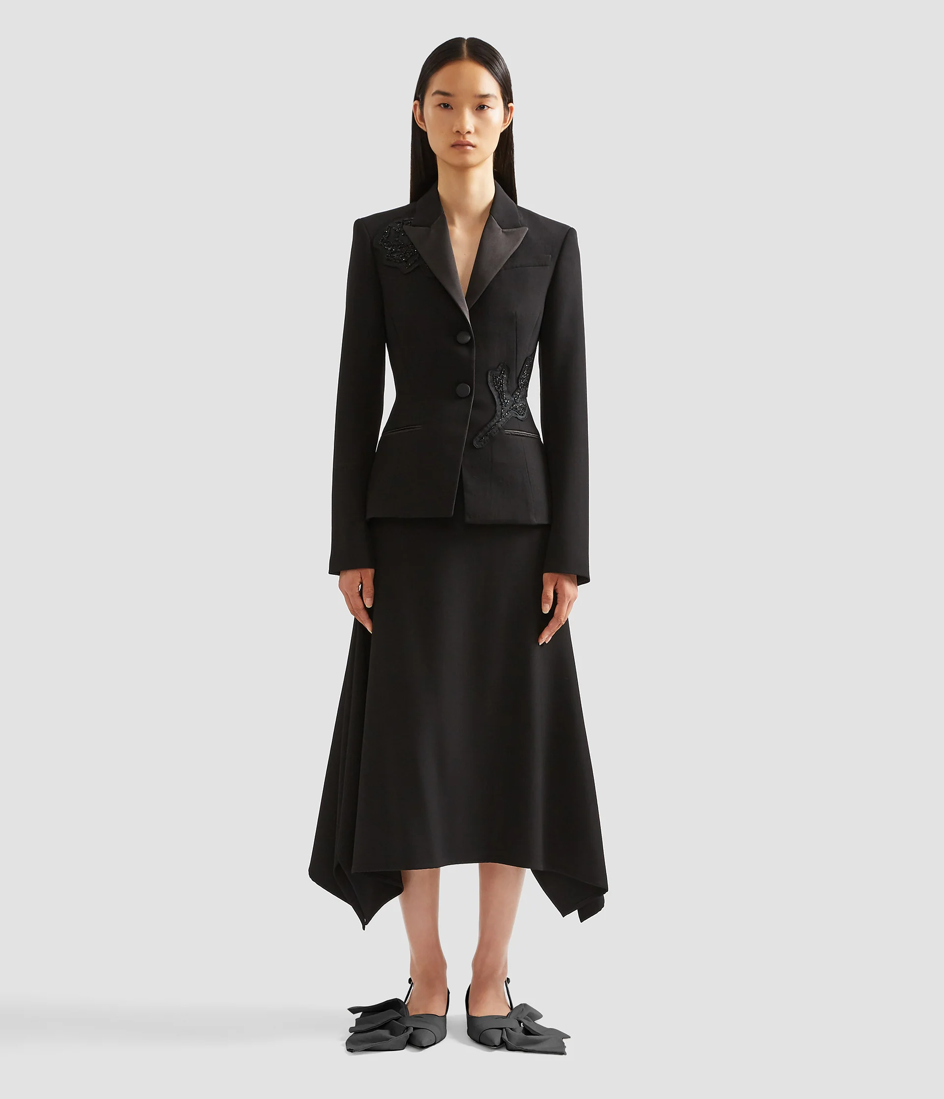 Draped Grain De Poudre Pencil Skirt - Image 4