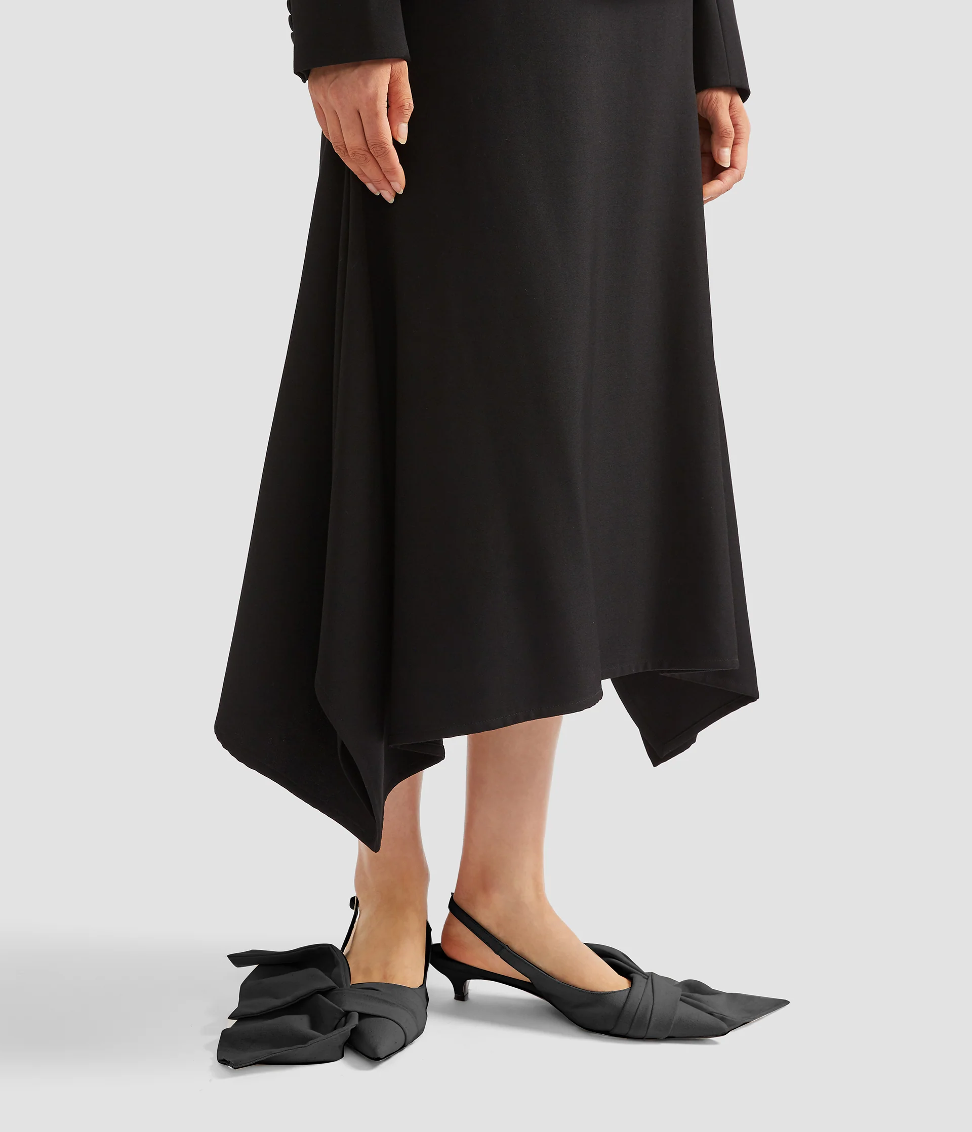 Draped Grain De Poudre Pencil Skirt - Image 5