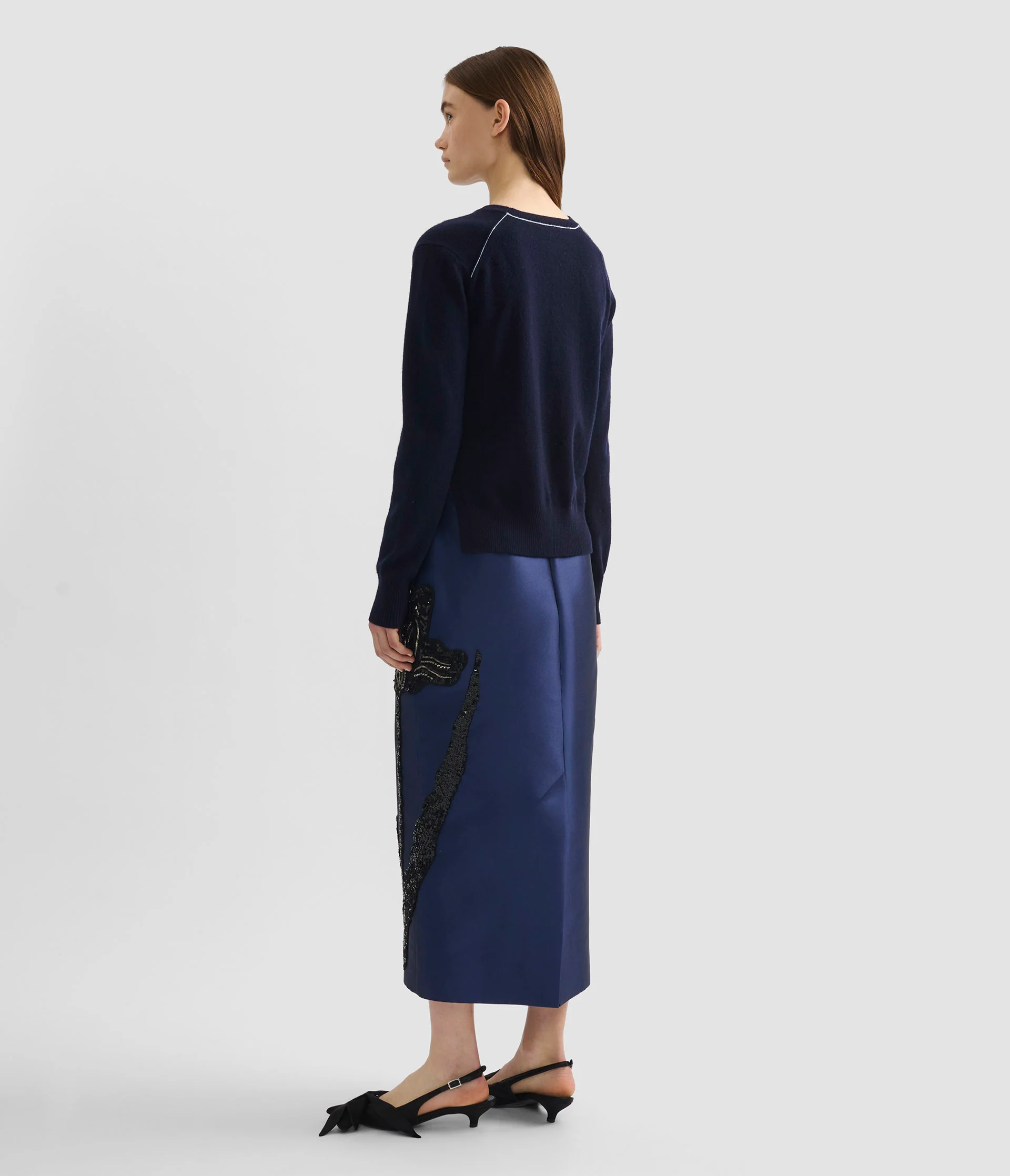 Embellished Mikado Pencil Skirt - Image 3