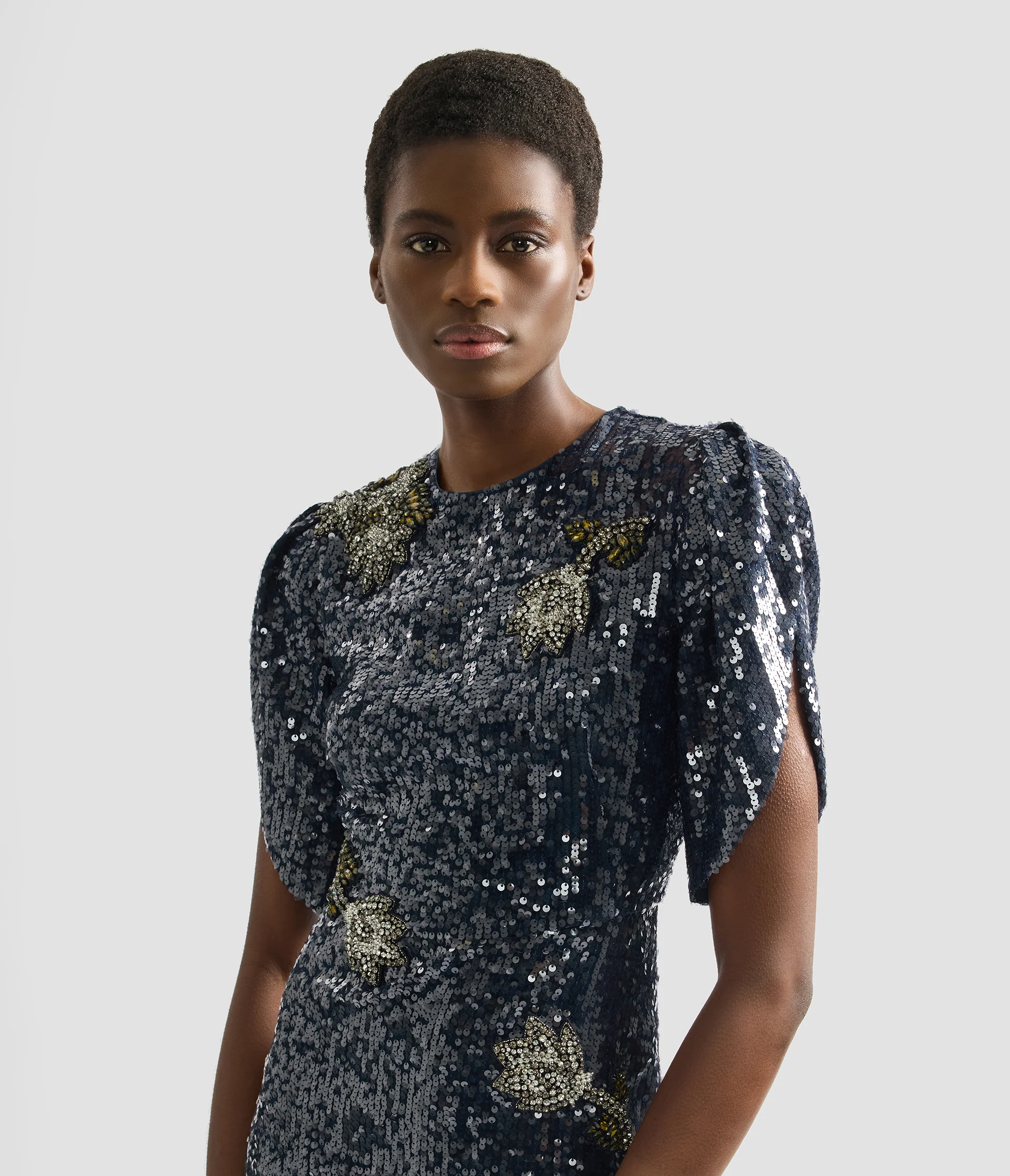 Embroidered Sequins Midi Dress - Image 4