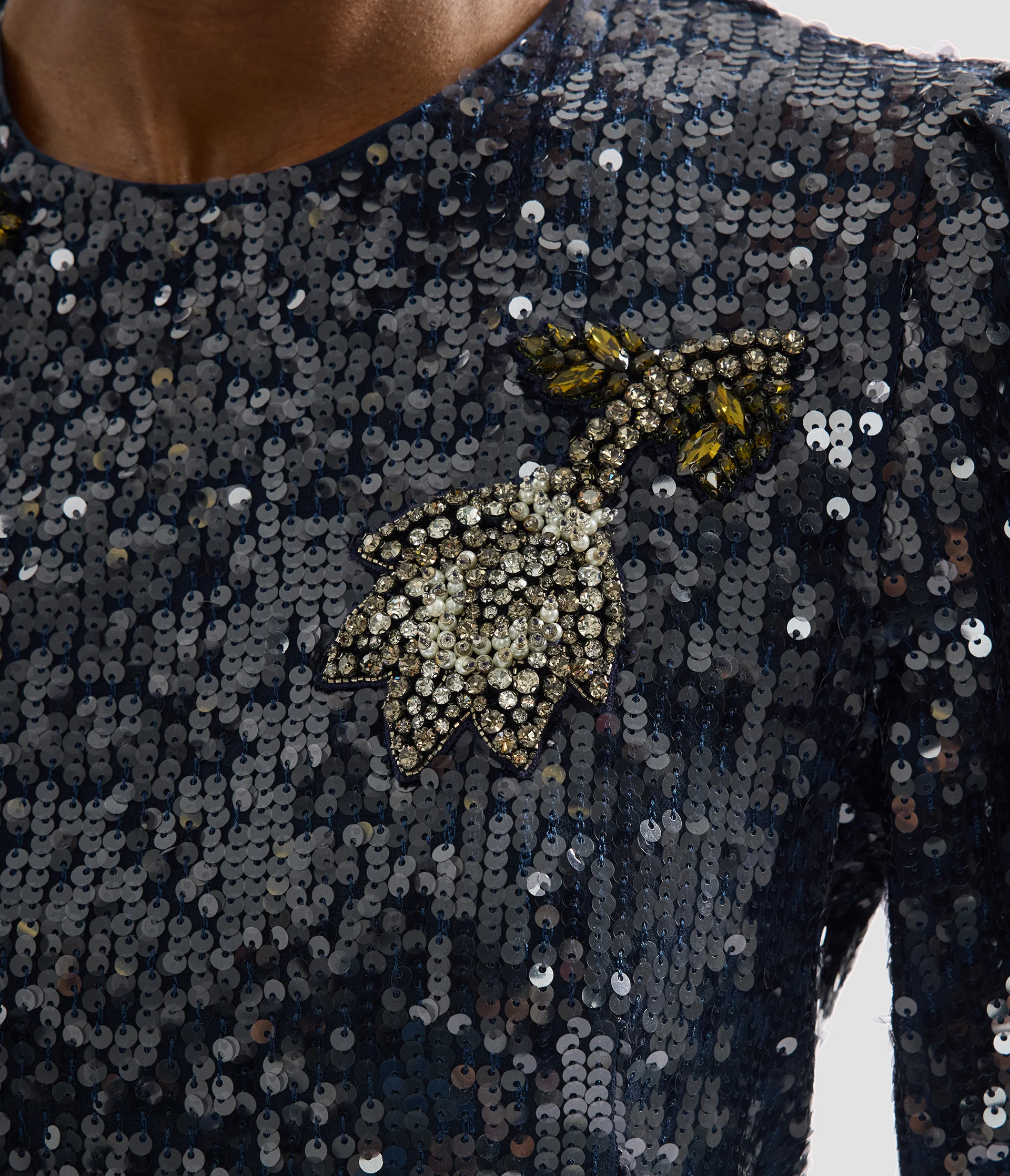 Embroidered Sequins Midi Dress - Image 6