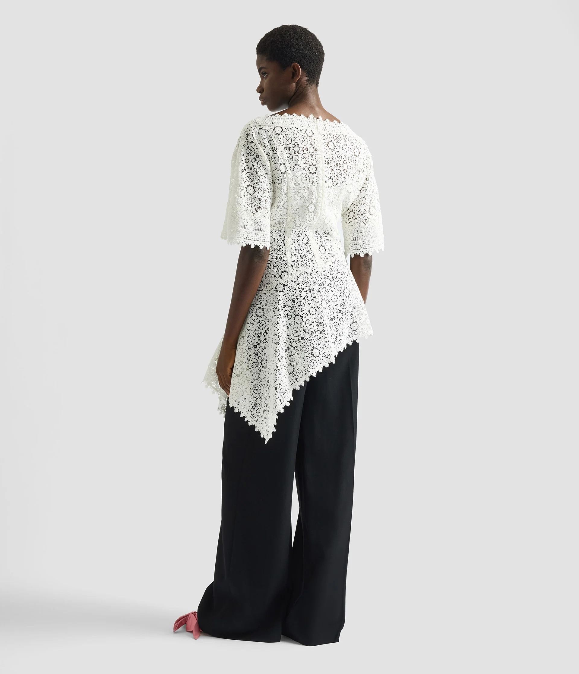 Guipure Lace Short Sleeve Blouse - Image 3