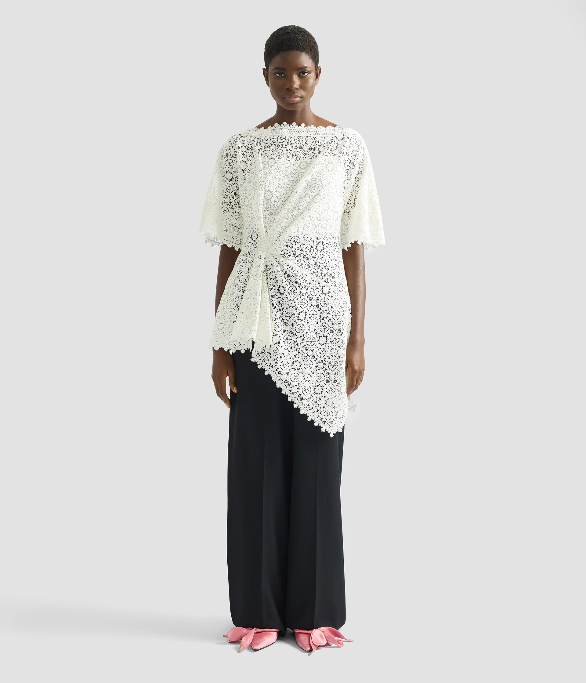 Guipure Lace Short Sleeve Blouse - Image 4