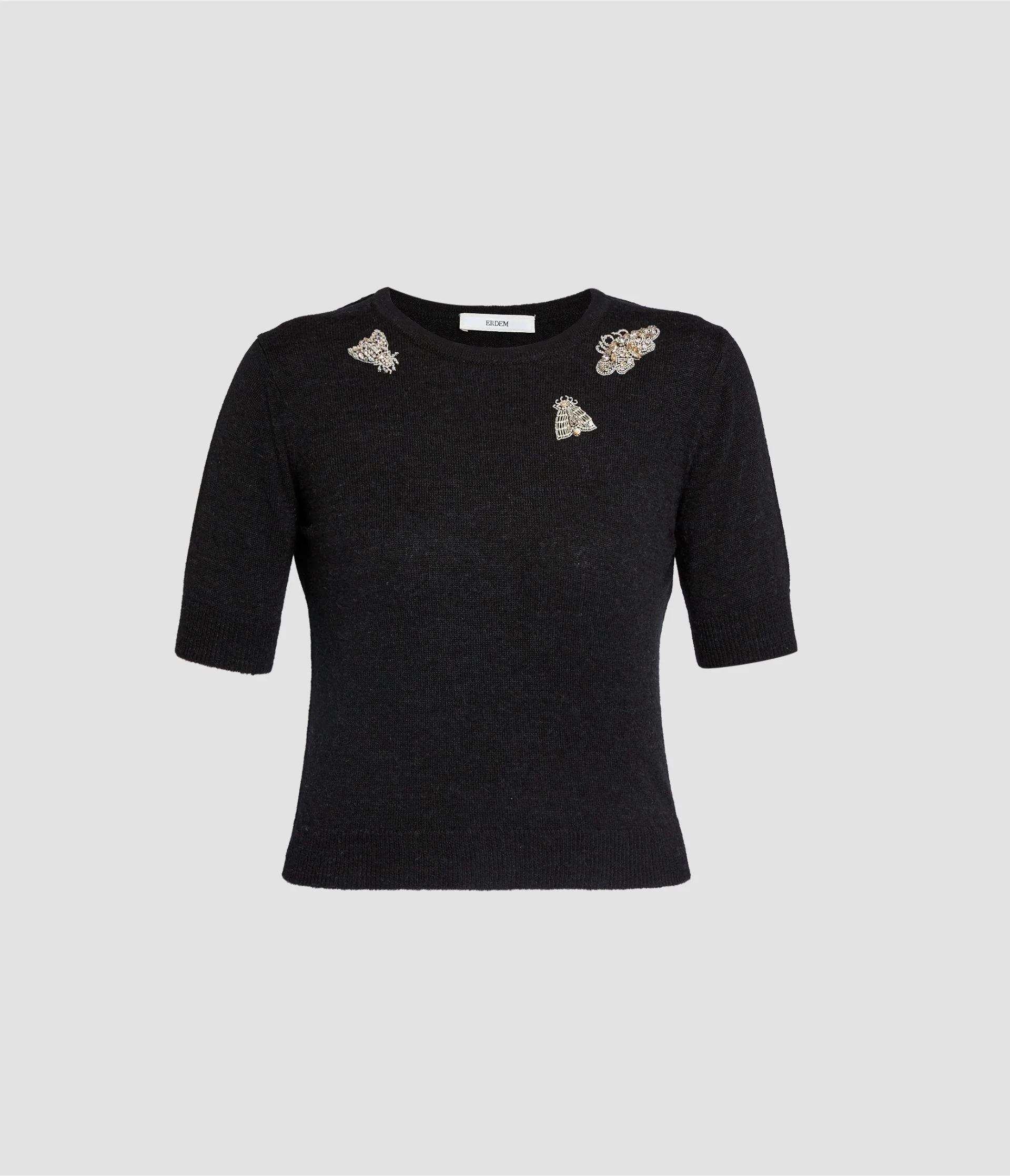 Embellished Short Sleeve Knit Top