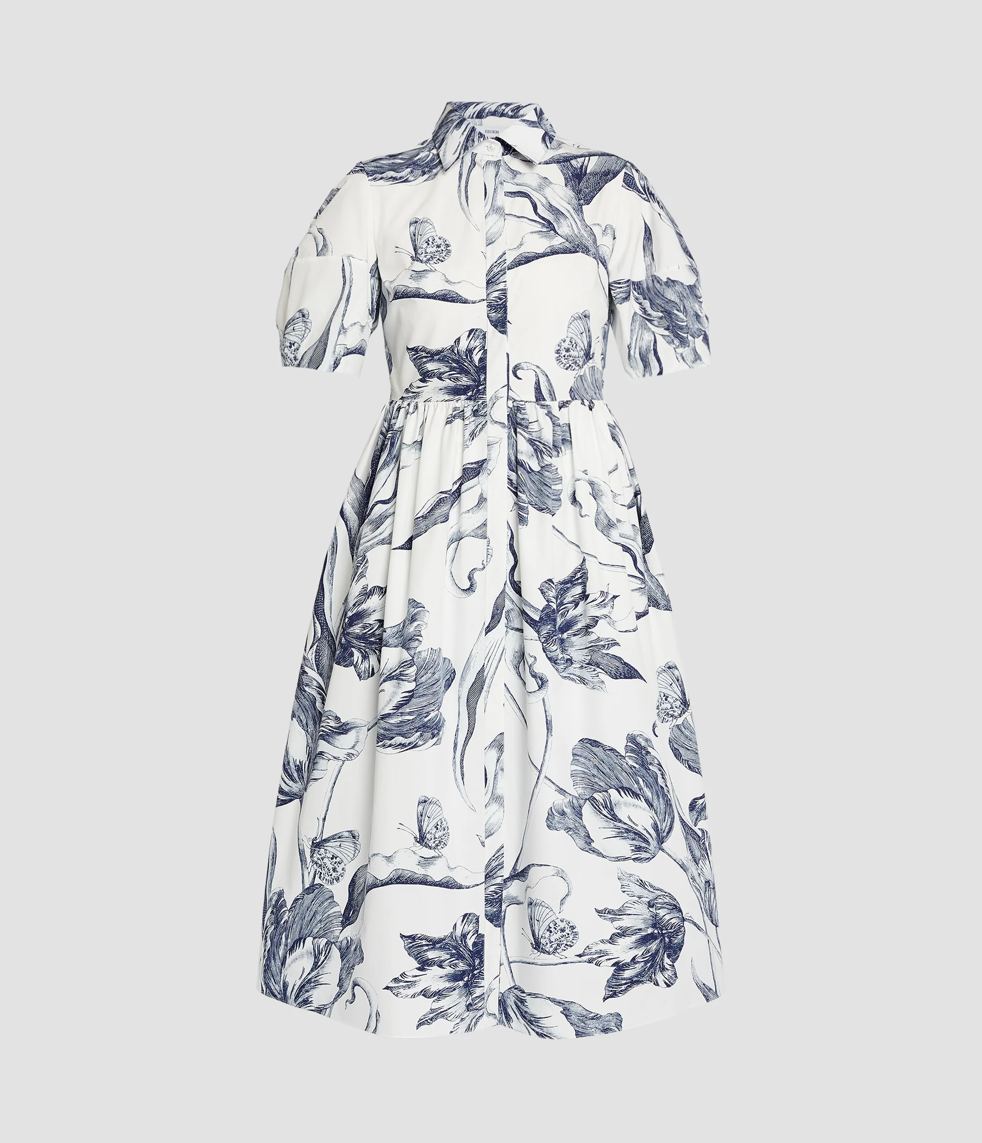Floral Print Short Sleeve Shirt Dress