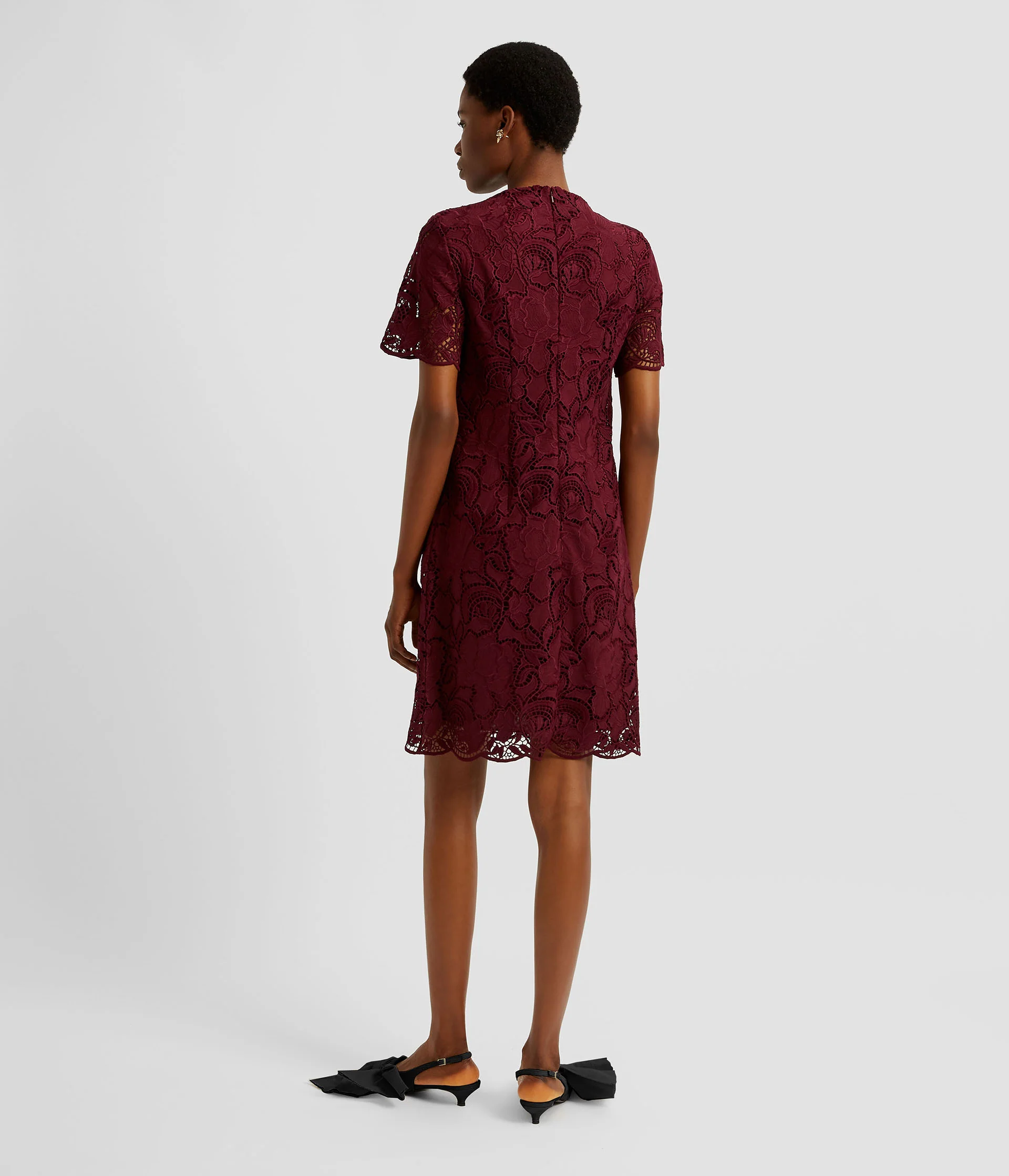 Floral Cutwork Mini Dress - Image 3