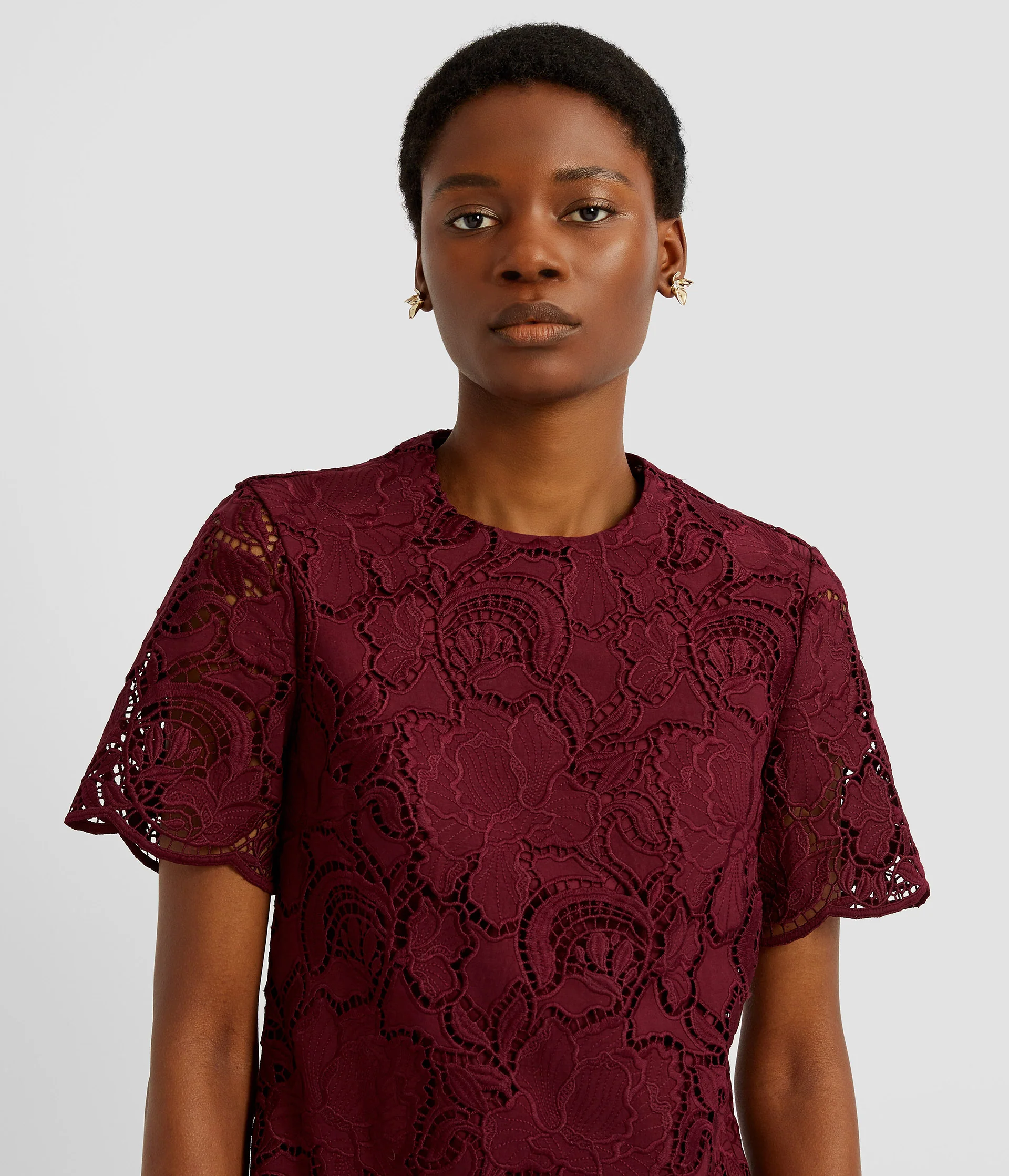 Floral Cutwork Mini Dress - Image 4