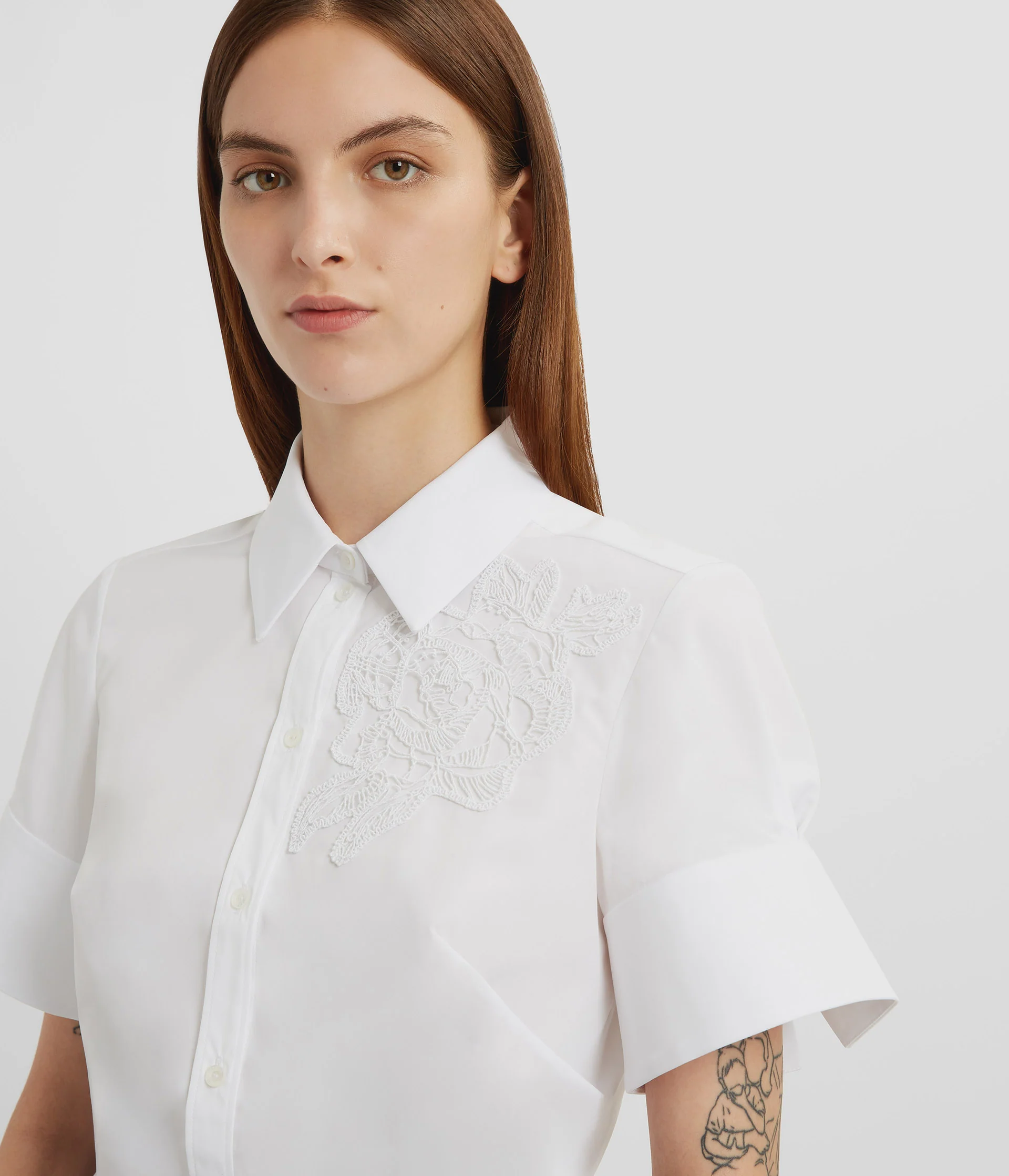 Floral Appliqué Short Sleeve Shirt - Image 4