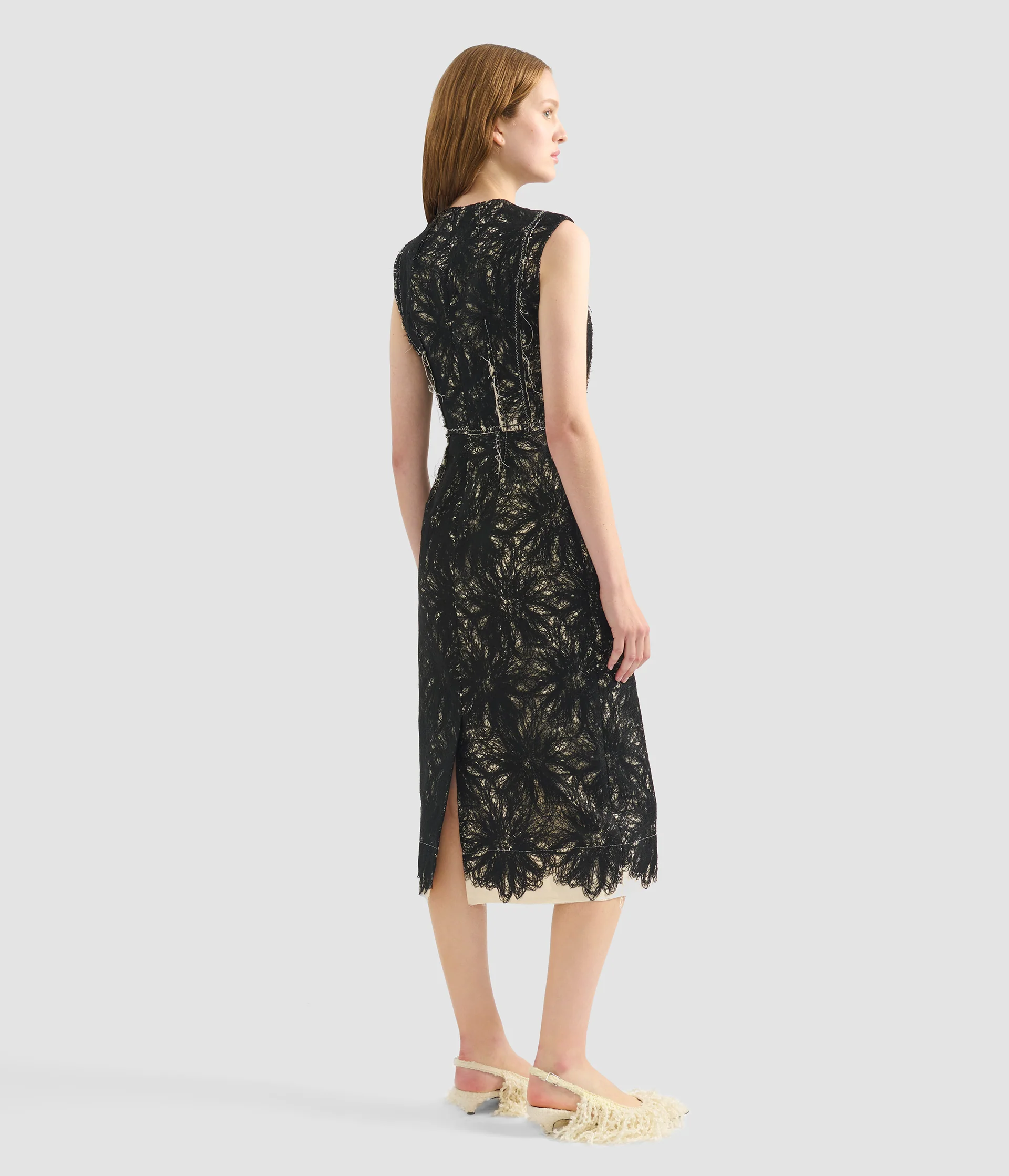 Thread Lace Sleeveless Midi Dress - Image 3