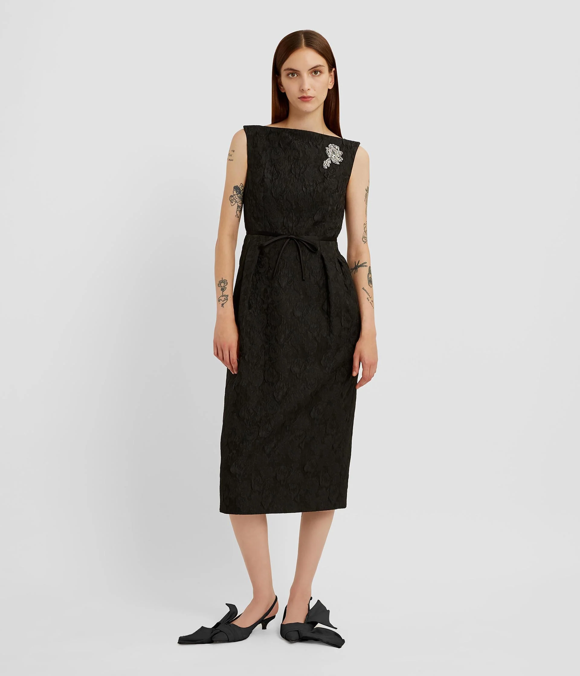 Embellished Jacquard Midi Dress - Image 2